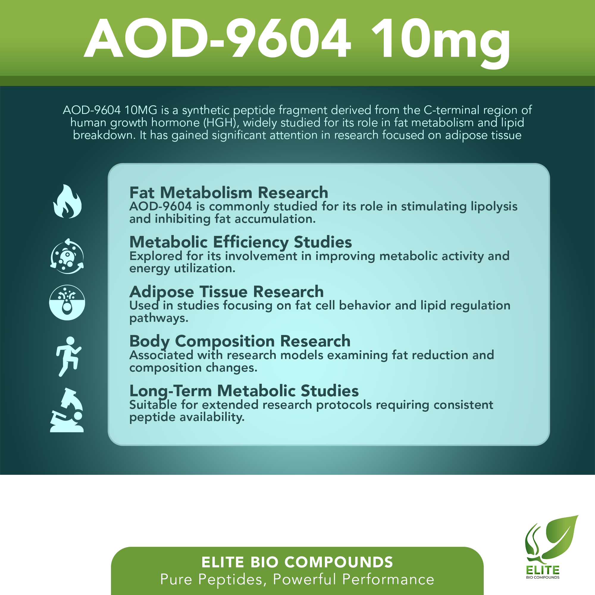 AOD-9604 10mg – Advanced Fat Metabolism & Wellness Support | COA Verified