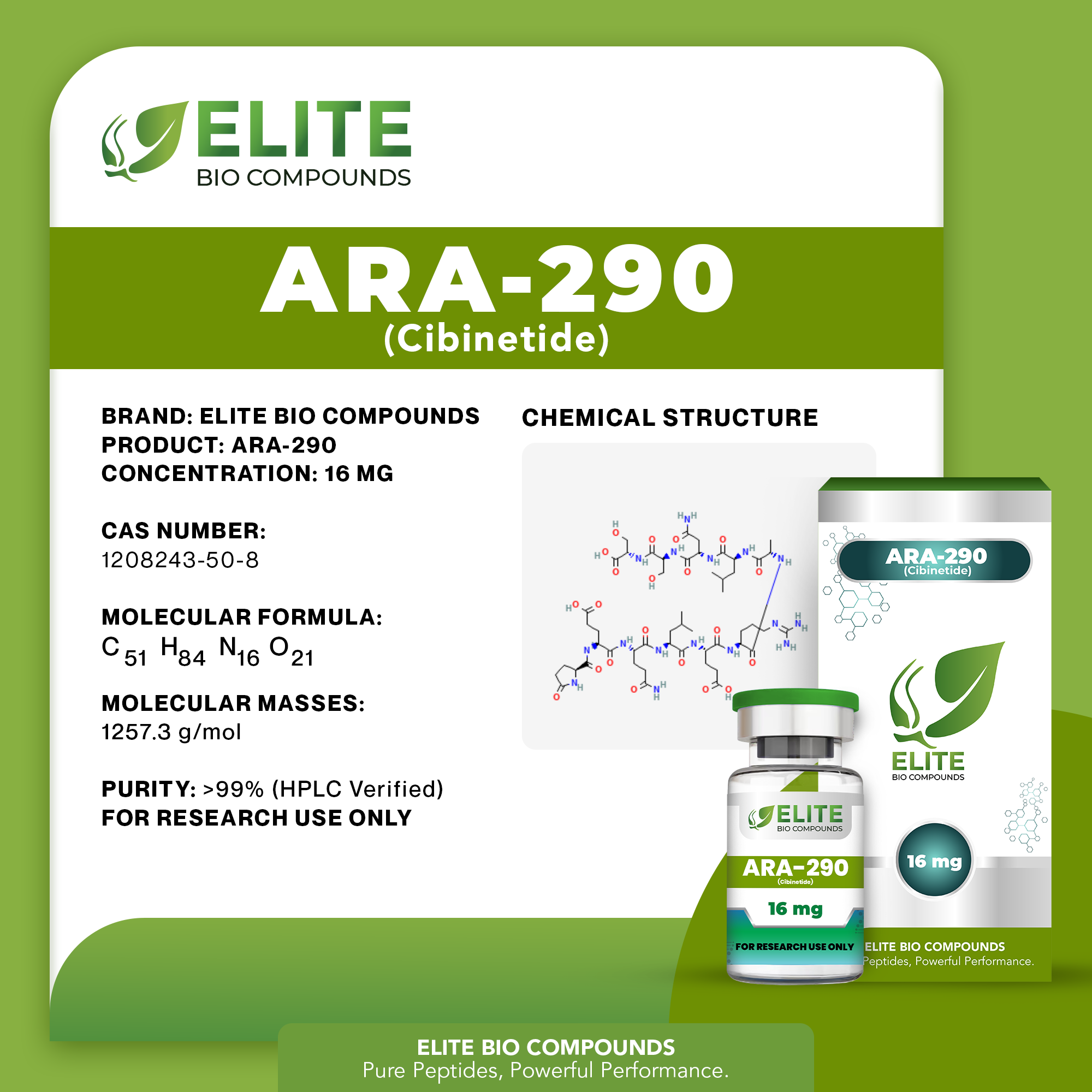 ARA-290 (Cibinetide) 16mg – Advanced Wellness & Recovery Support | COA Verified