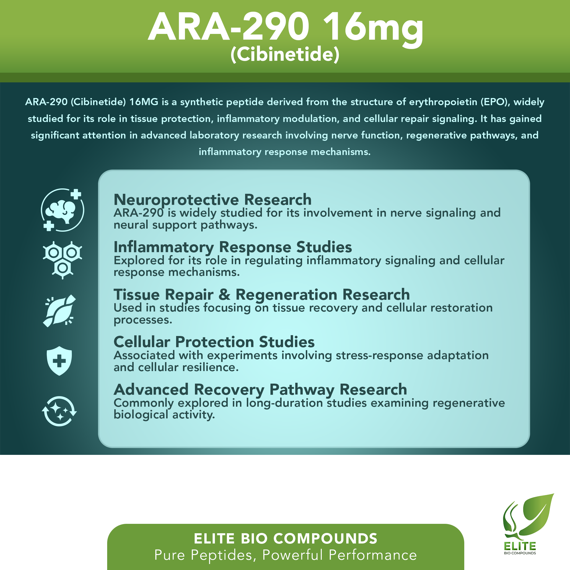 ARA-290 (Cibinetide) 16mg – Advanced Wellness & Recovery Support | COA Verified