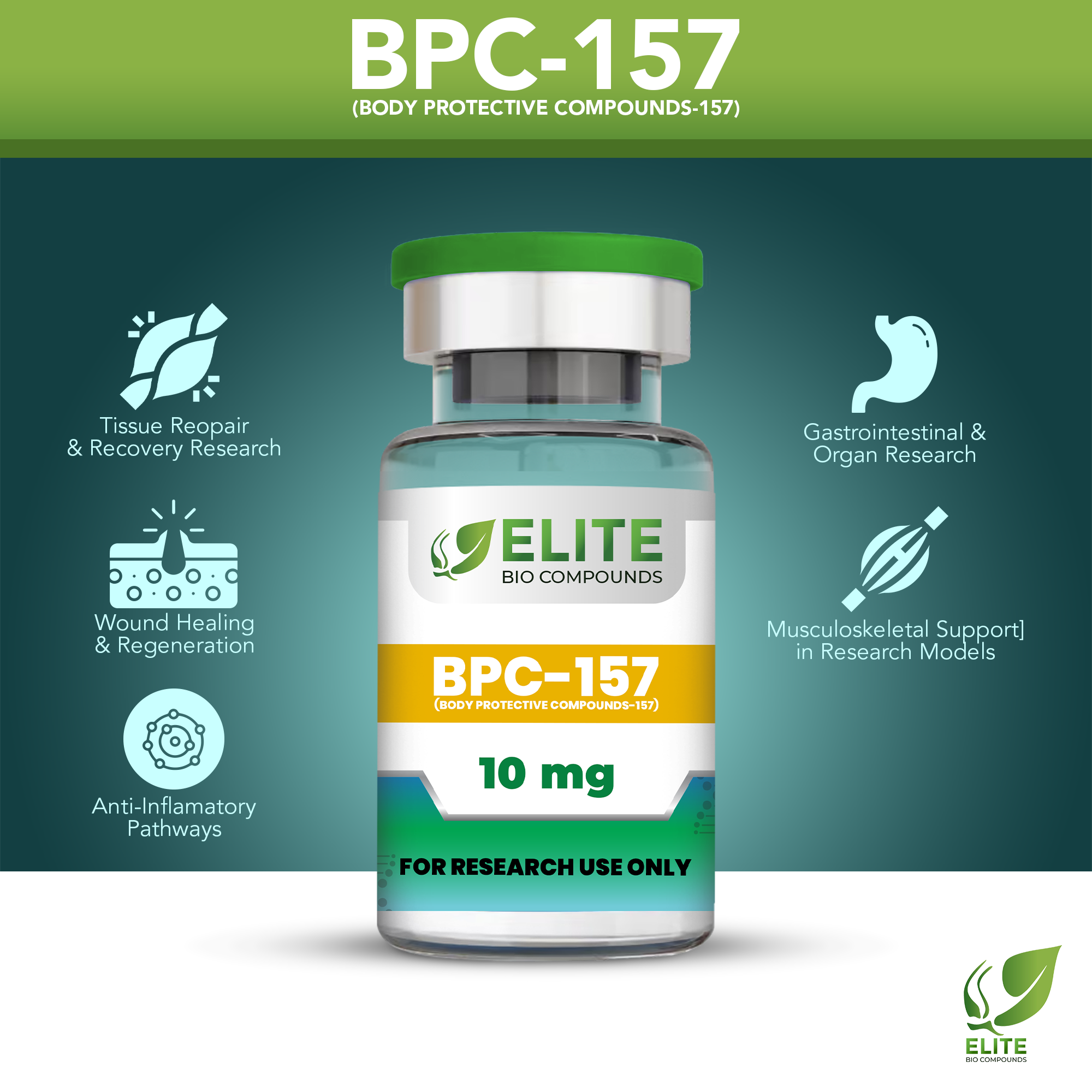 BPC-157 (Body Protection Compound-157) | Peptide for Tissue Repair & R ELITE BIO COMPOUNDS BPC-157 (Body Protection Compound-157) | Peptide for Tissue Repair & R ELITE BIO COMPOUNDS