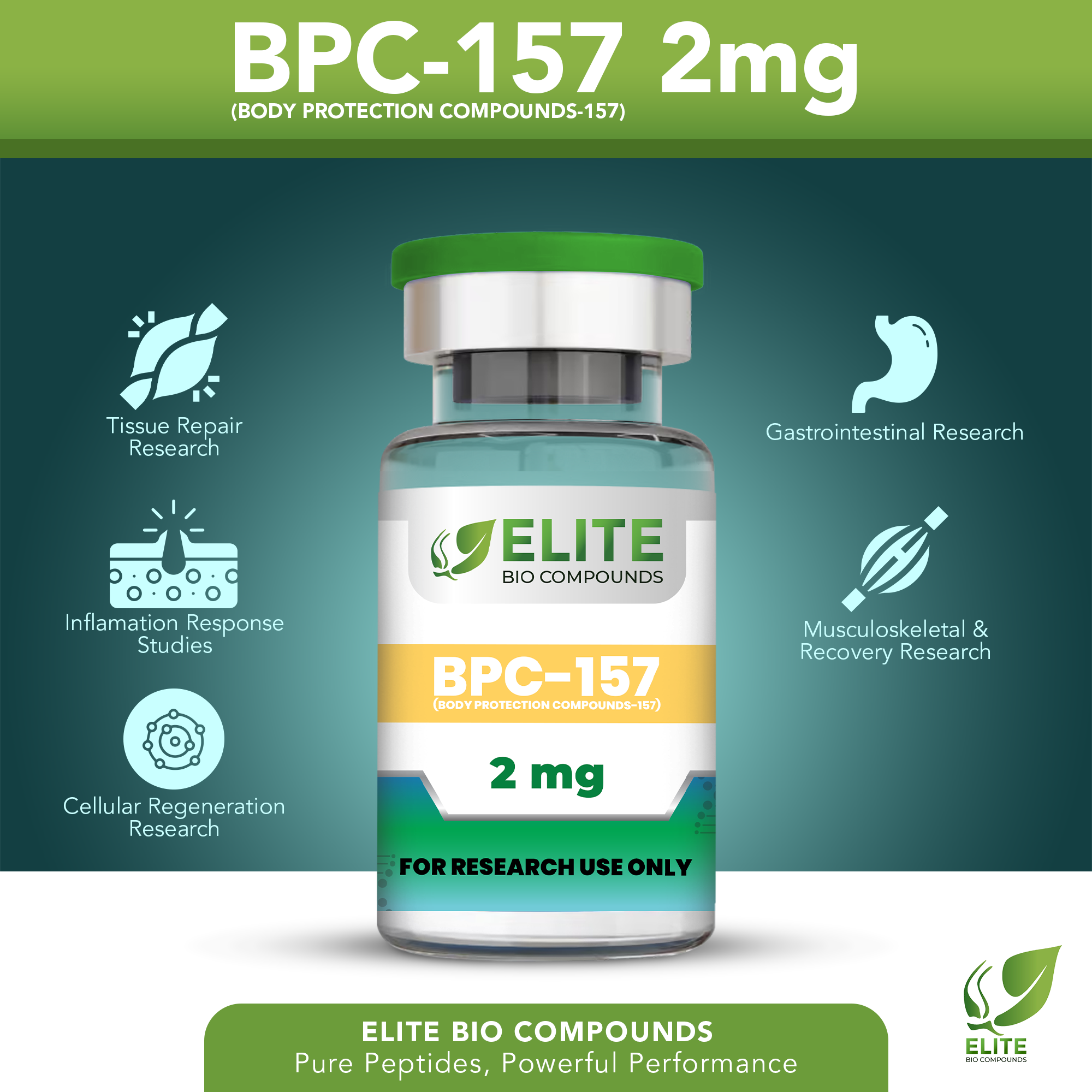 BPC-157 2MG - Tissue Recovery, Joint Support & Wellness Formula | COA Verified