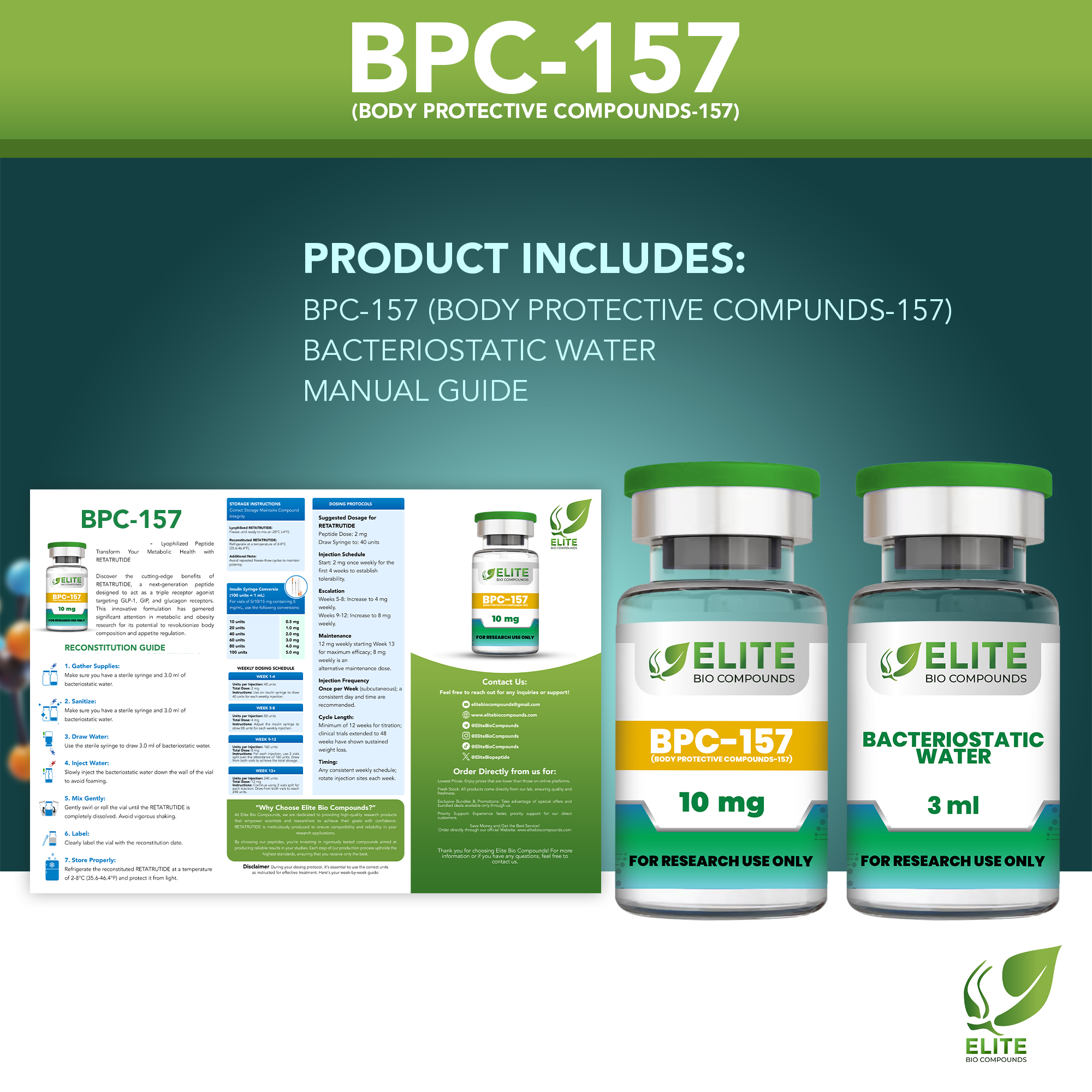 BPC-157 (Body Protection Compound-157) | Peptide for Tissue Repair & R ELITE BIO COMPOUNDS BPC-157 (Body Protection Compound-157) | Peptide for Tissue Repair & R ELITE BIO COMPOUNDS