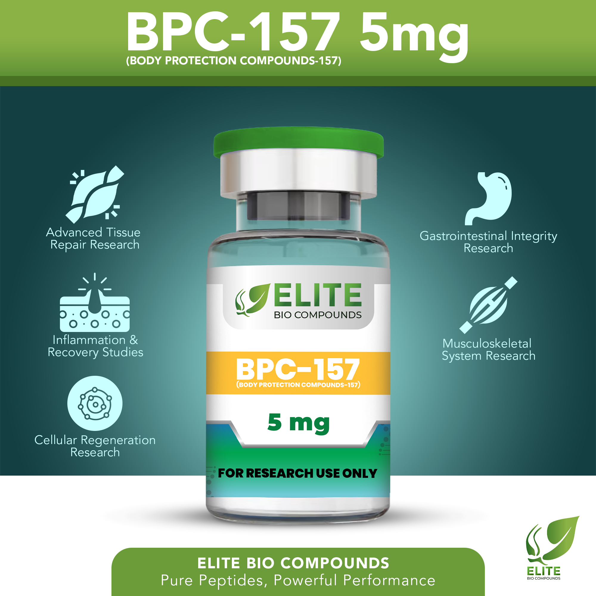 BPC-157 5mg – Tissue Recovery, Joint Support & Wellness Formula