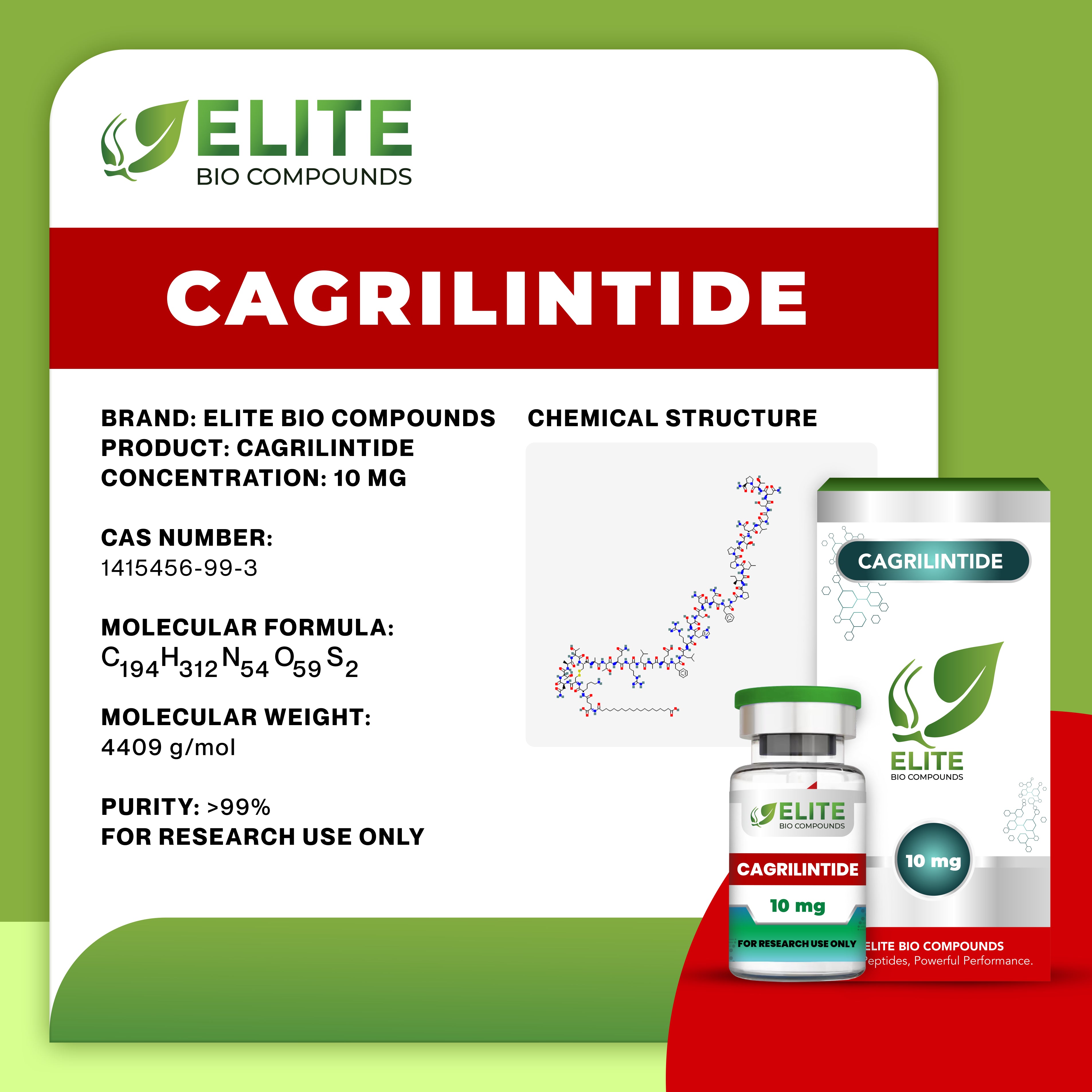 Cagrilintide (10 mg) | GLP-1 Booster for Weight & Appetite Support | COA Verified