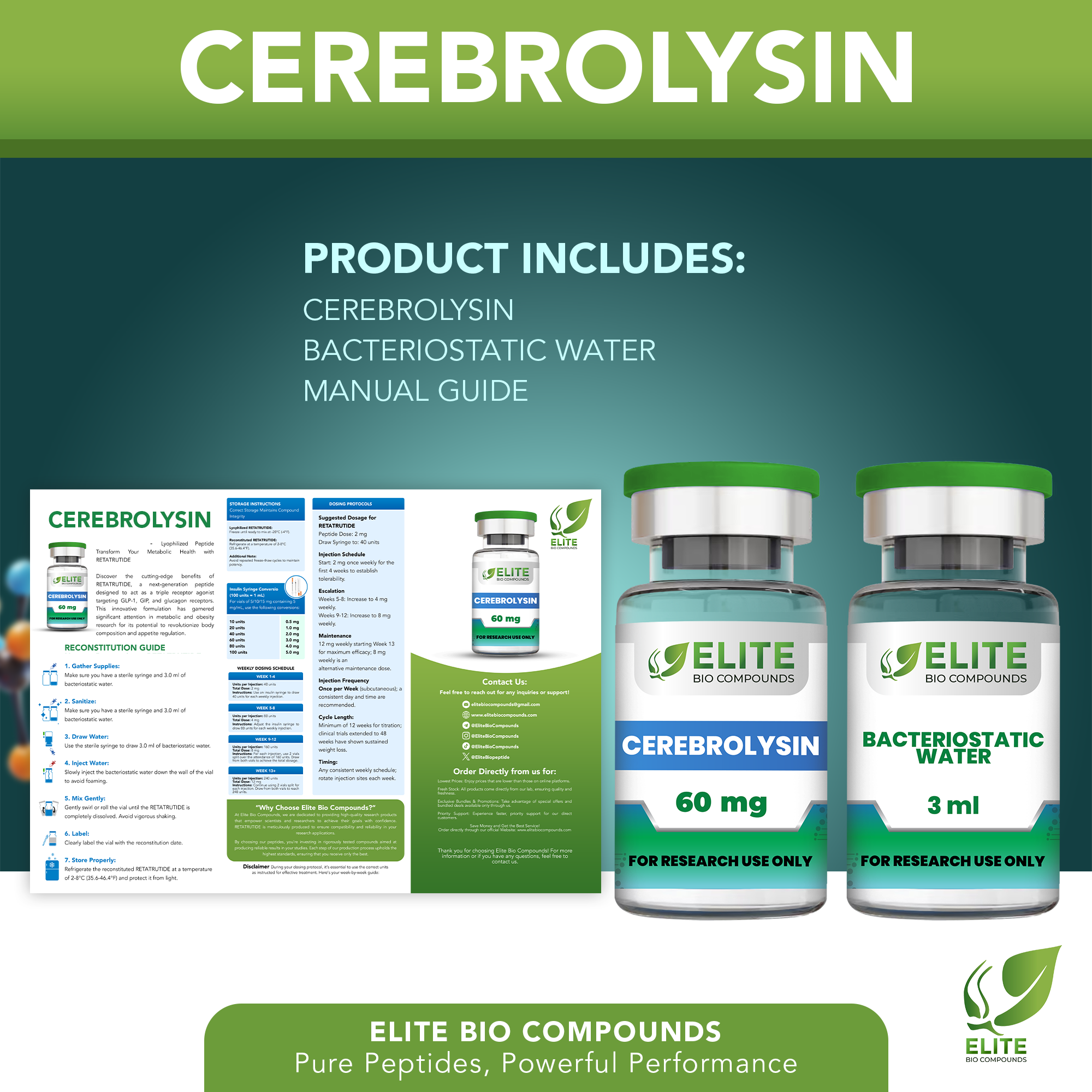 Cerebrolysin (60 mg) | Cognitive & Neuro Support | COA Verified