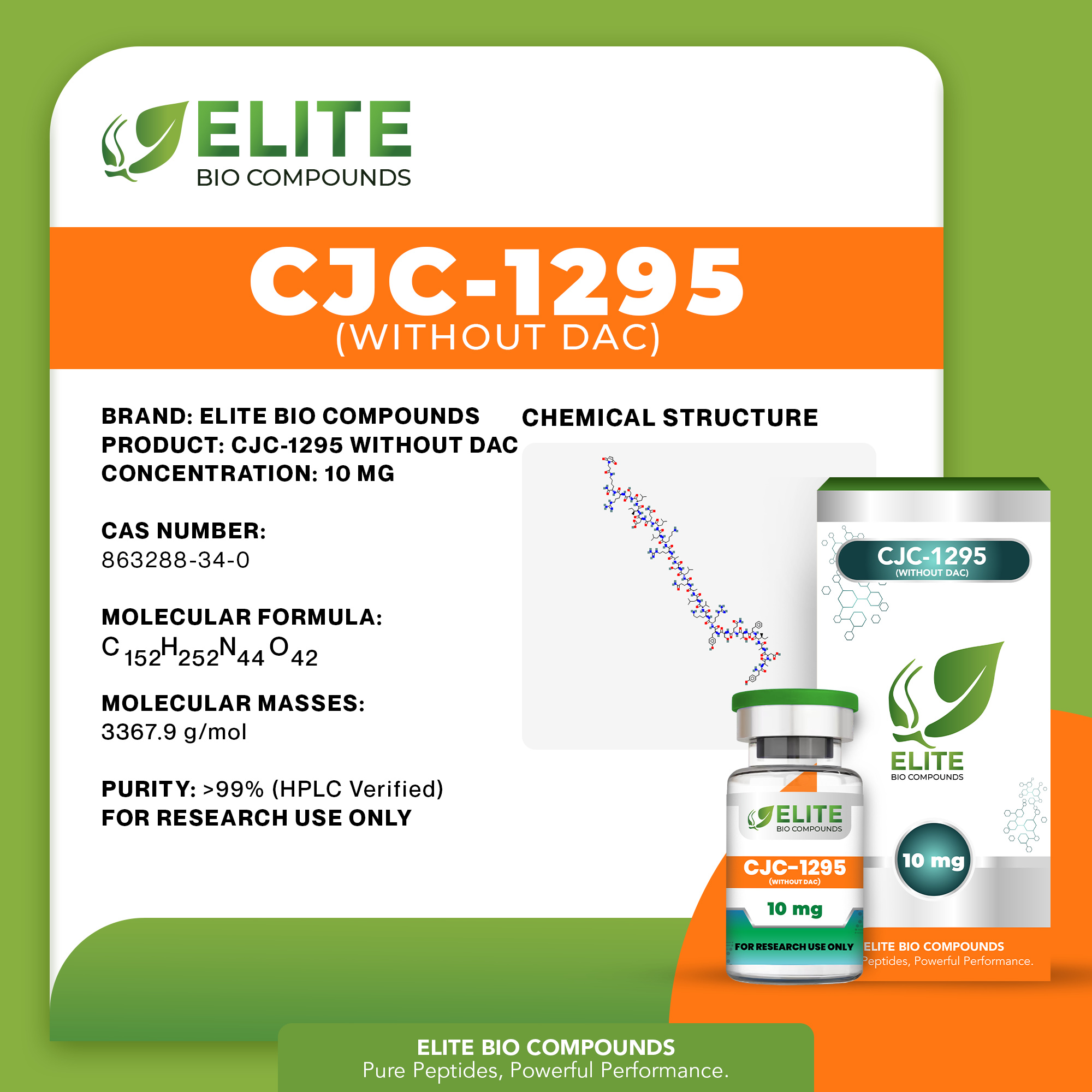 CJC-1295 Without DAC 10mg – Supports Muscle Growth, Endurance & Active Lifestyle | COA Verified