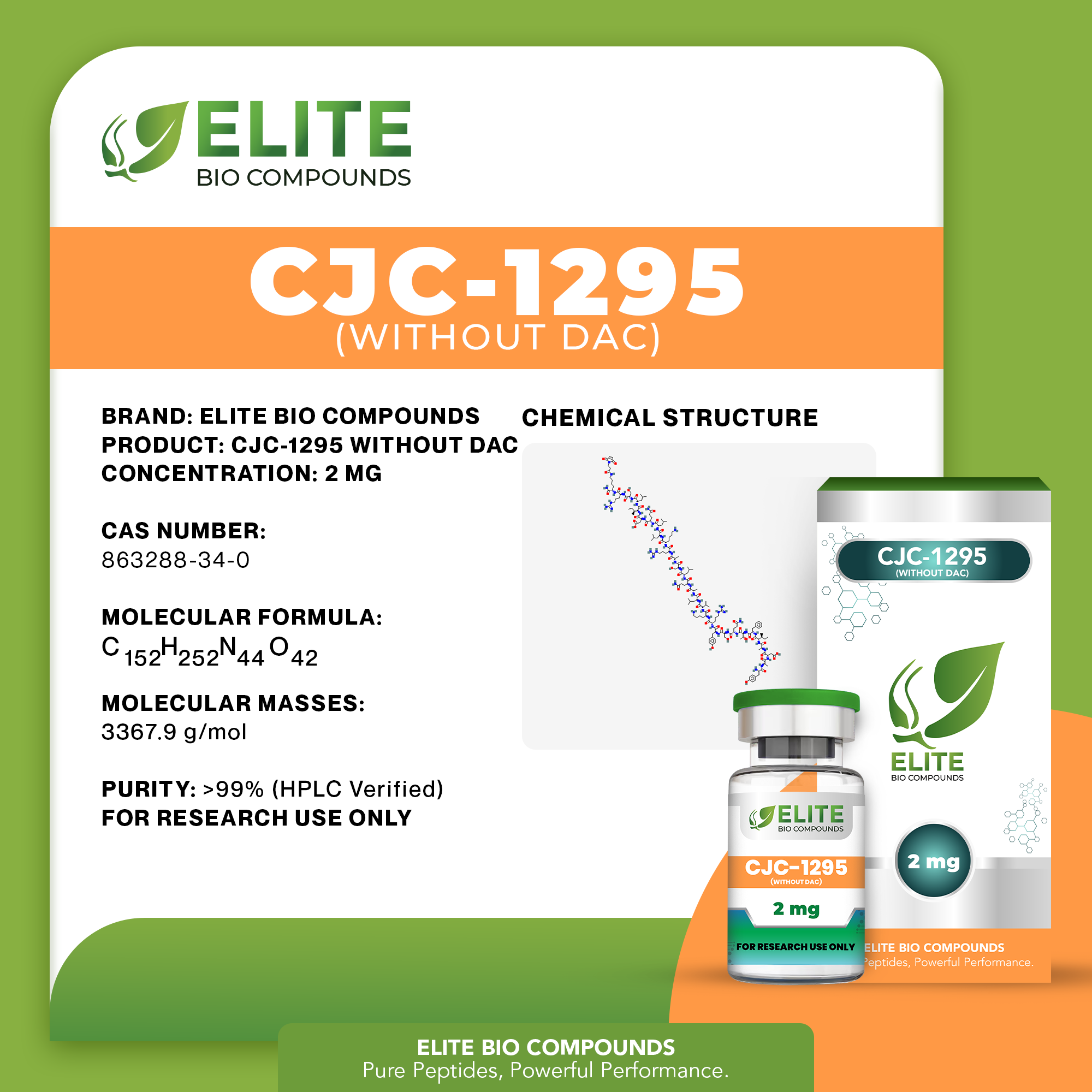 CJC-1295 Without DAC 2mg – Muscle Development, Wellness & Recovery Support | COA Verified