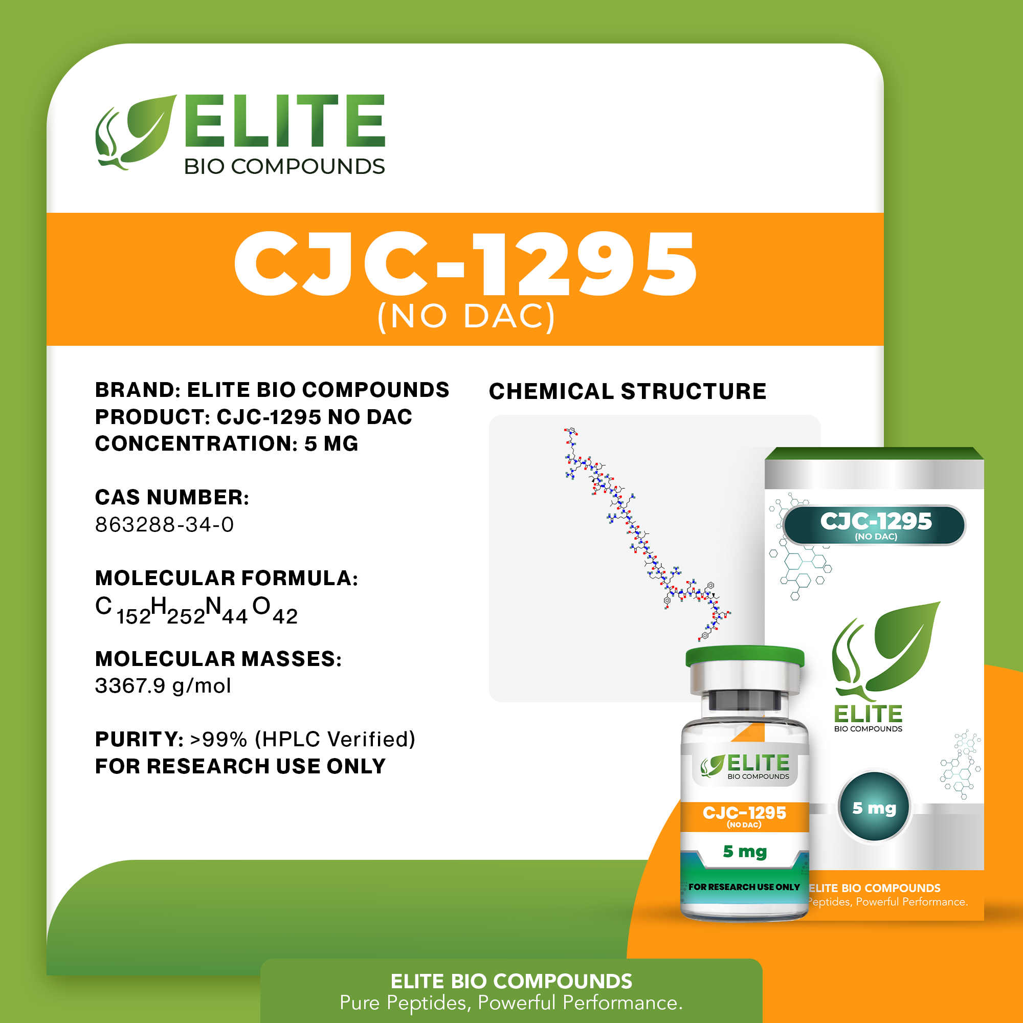 CJC-1295 No DAC (5 mg) | Growth Hormone Release Support | COA Verified