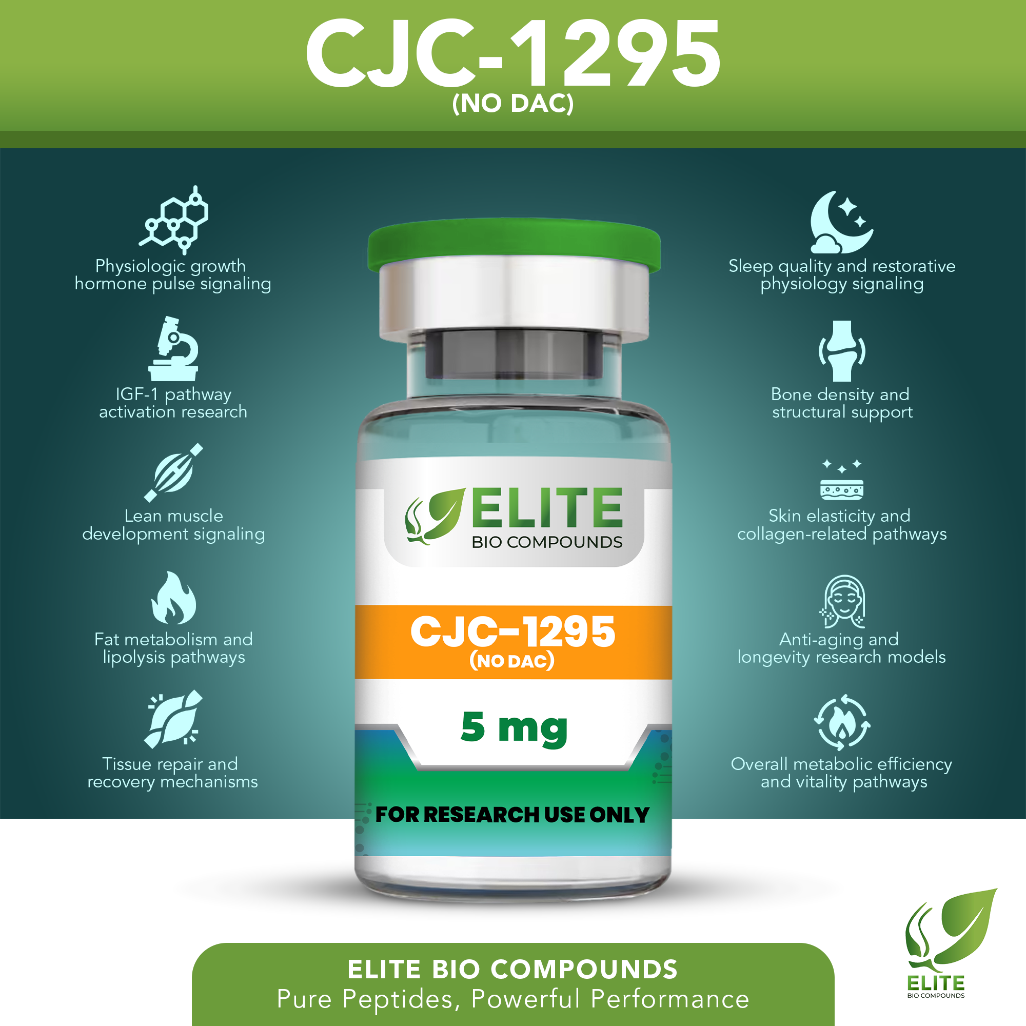 CJC-1295 No DAC (5 mg) | Growth Hormone Release Support | COA Verified ELITE BIO COMPOUNDS CJC-1295 No DAC (5 mg) | Growth Hormone Release Support | COA Verified ELITE BIO COMPOUNDS