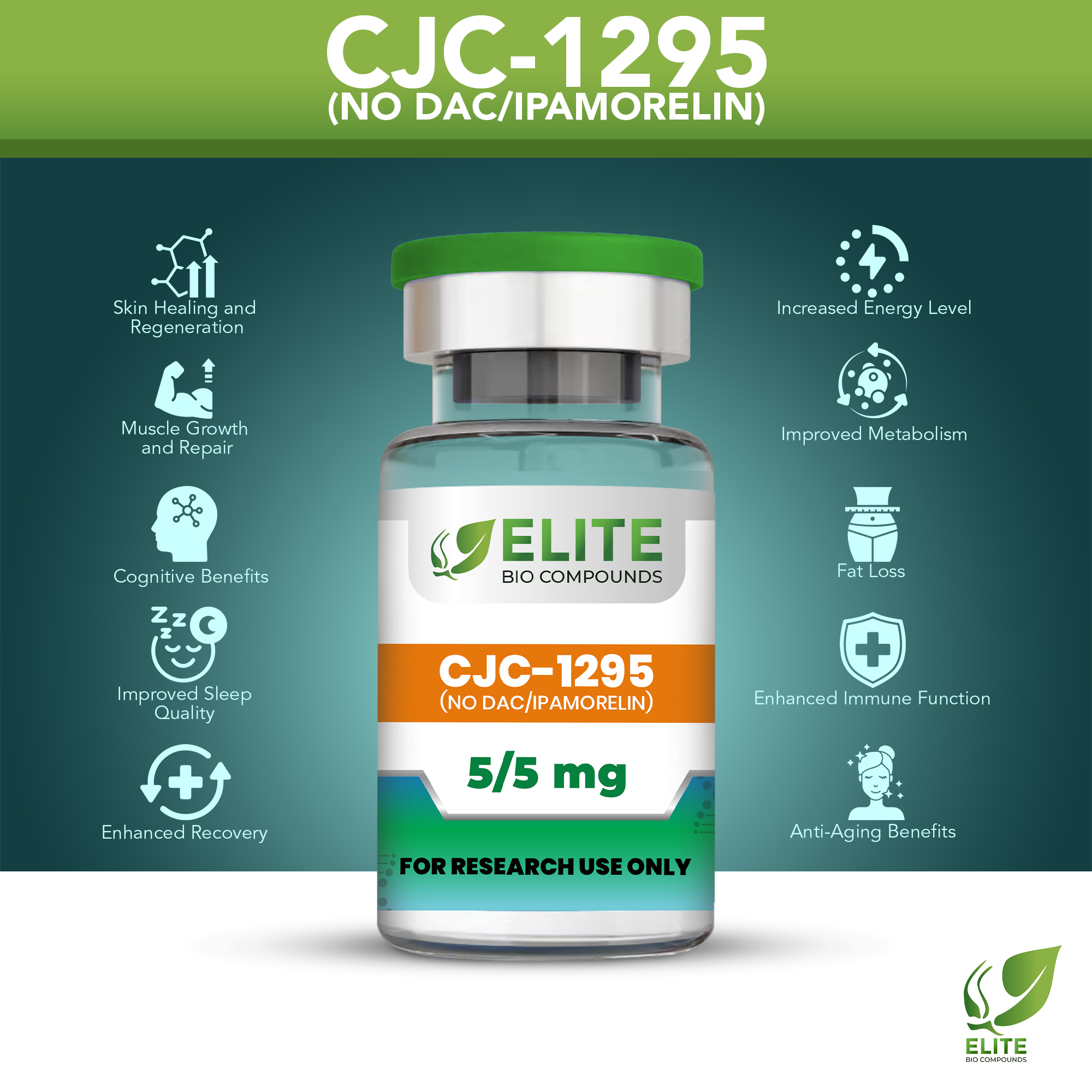CJC-1295 + Ipamorelin (10 mg) | Growth Hormone Release, Recovery, Sleep & Healthy Aging Support | COA Verified