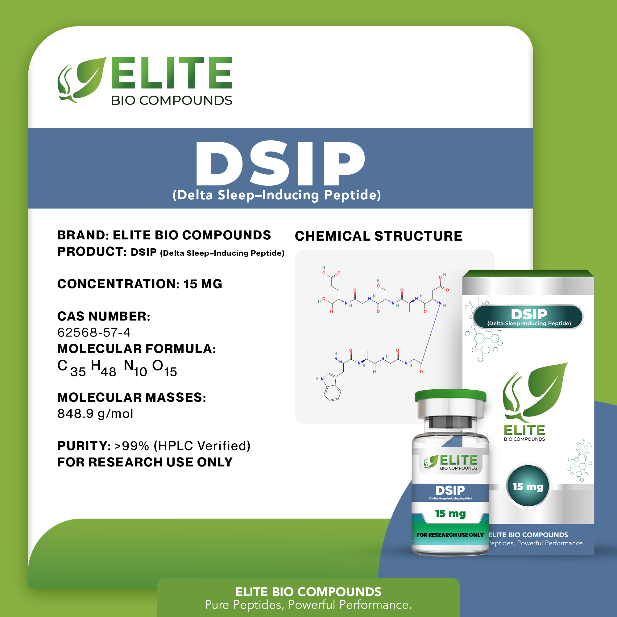 DSIP (15 mg) | Sleep & Recovery Support Peptide | COA Verified