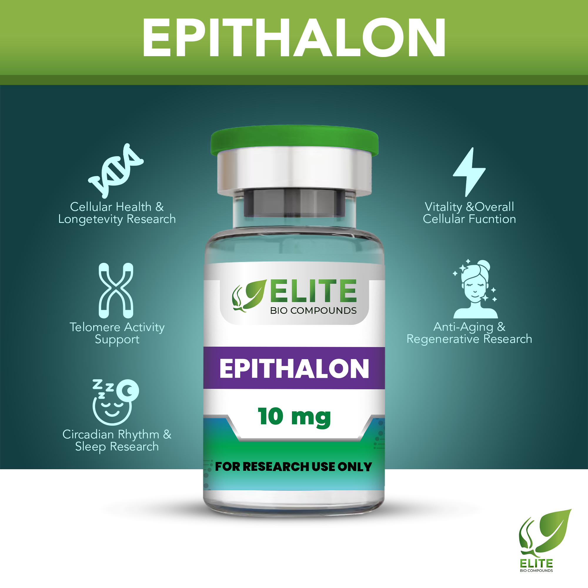 Epithalon (10 mg) | Telomere Support, Cellular Health & Healthy Aging | COA Verified