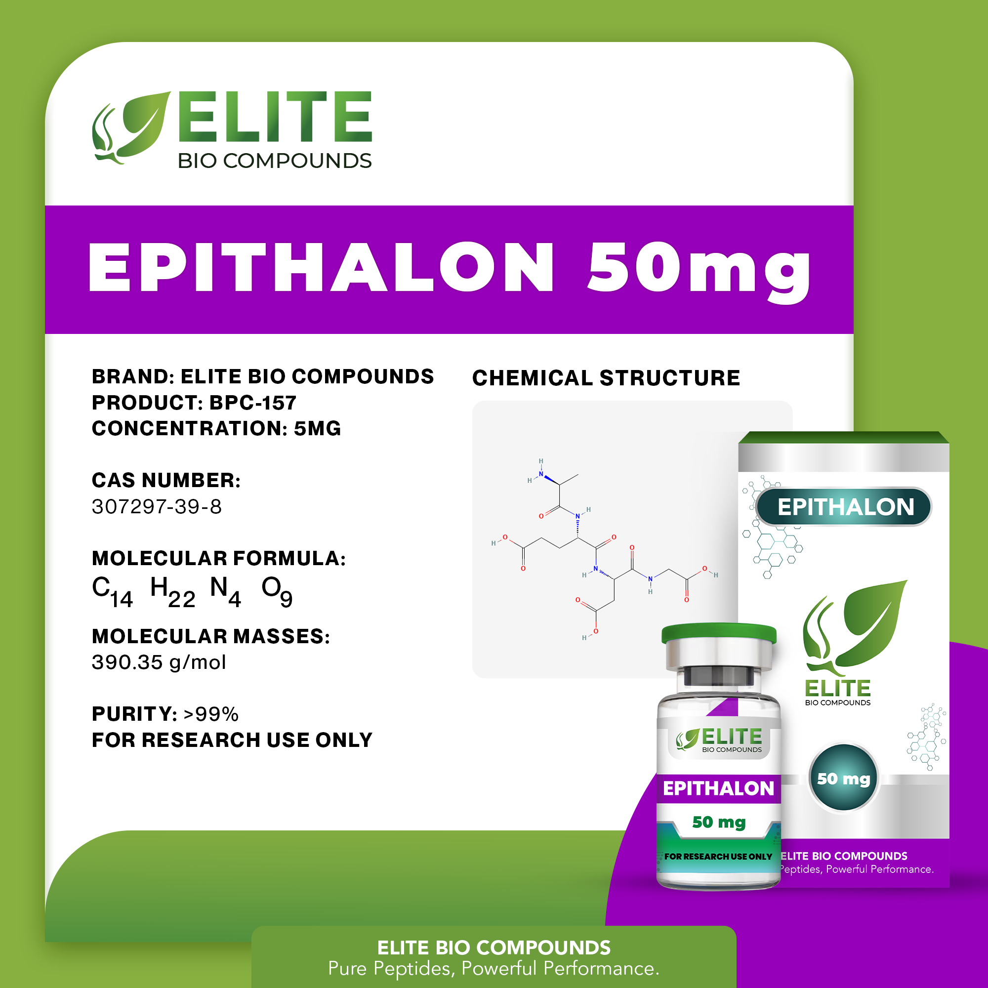 Epithalon 50mg – Advanced Longevity & Wellness Support Formula | COA Verified