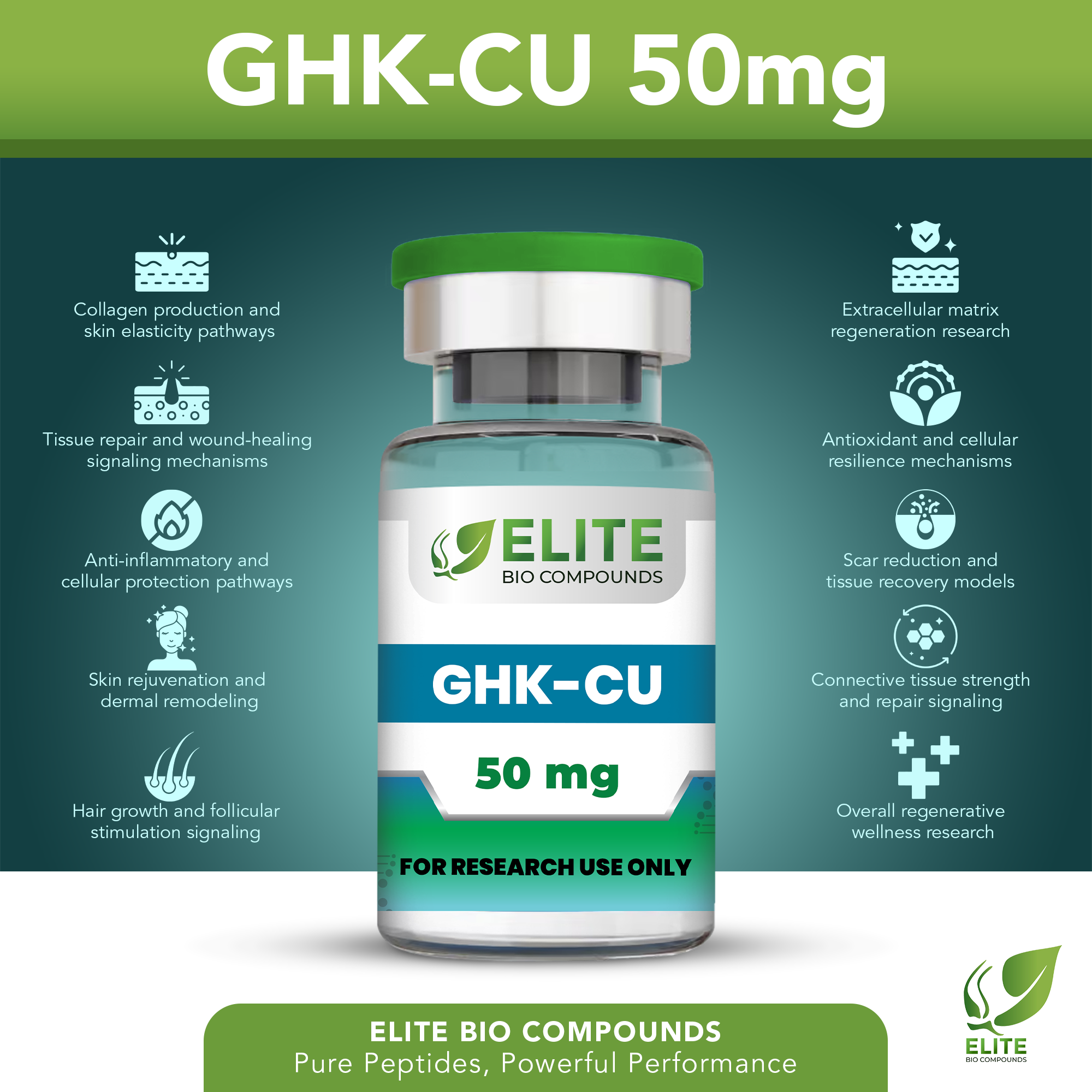GHK-Cu 50mg (Copper Peptide Regenerative & Skin Research Compound | ELITE BIO COMPOUNDS GHK-Cu 50mg (Copper Peptide Regenerative & Skin Research Compound | ELITE BIO COMPOUNDS