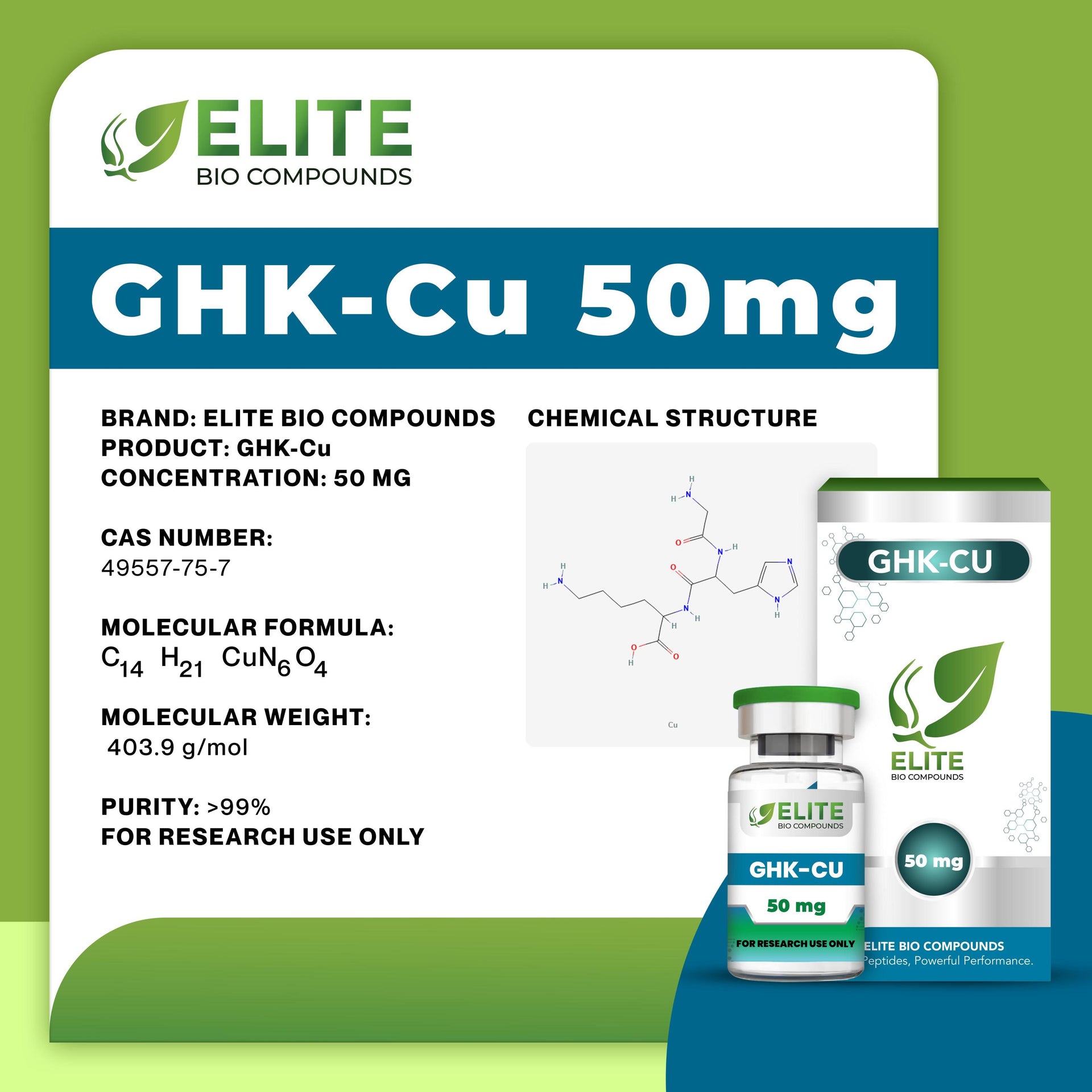 GHK-Cu 50mg (Copper Peptide – Regenerative & Skin Research Compound