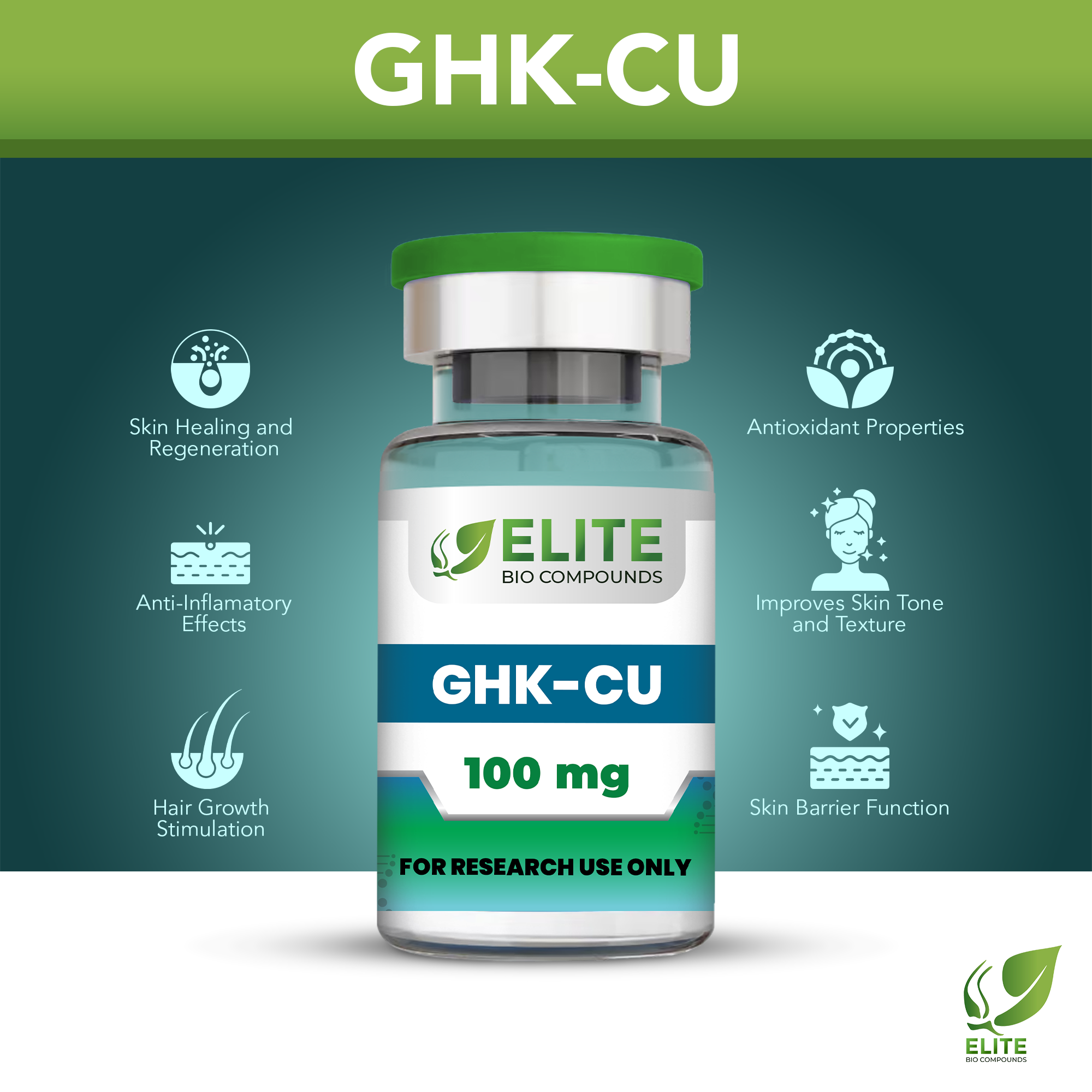 GHK-Cu (100 mg) | Hair & Skin Support, Collagen Boost & Anti-Aging Benefits | COA Verified