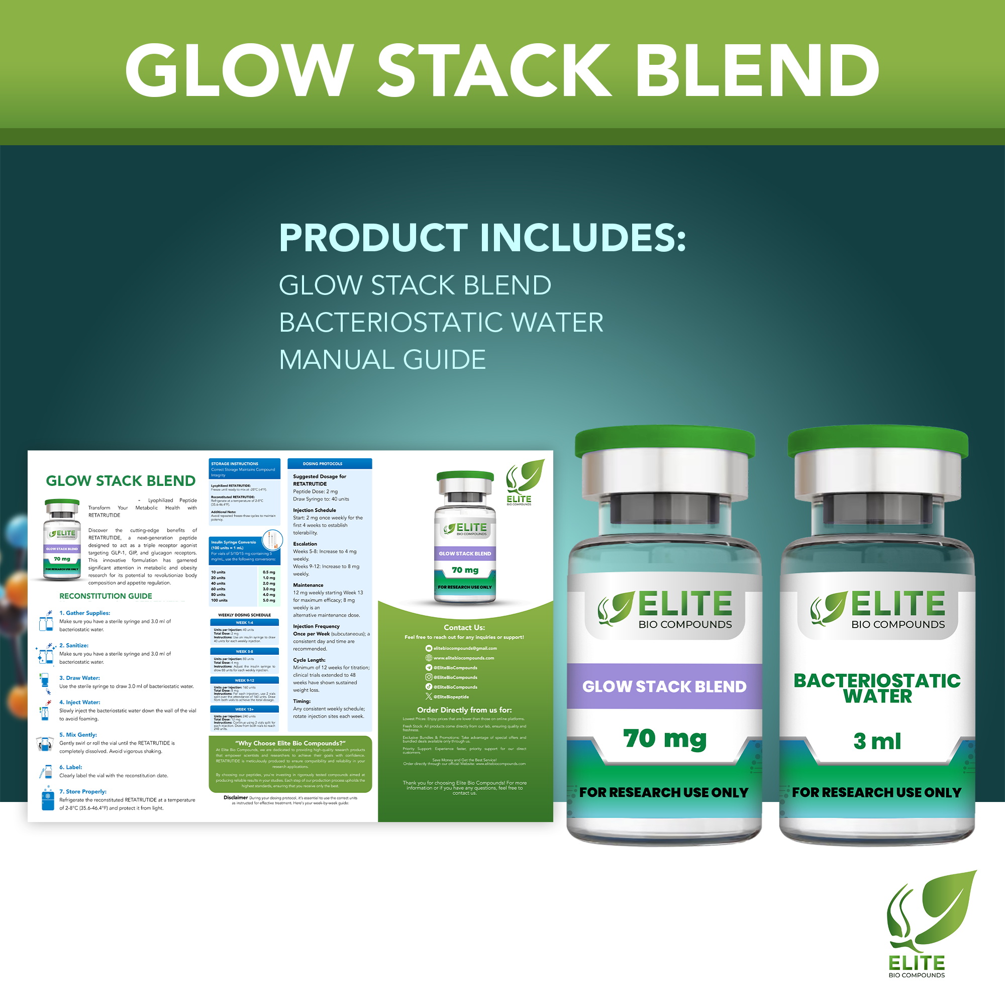 GLOW (70 mg) | Advanced Peptide Blend: GHK-Cu, BPC-157 & TB-500 | COA Verified
