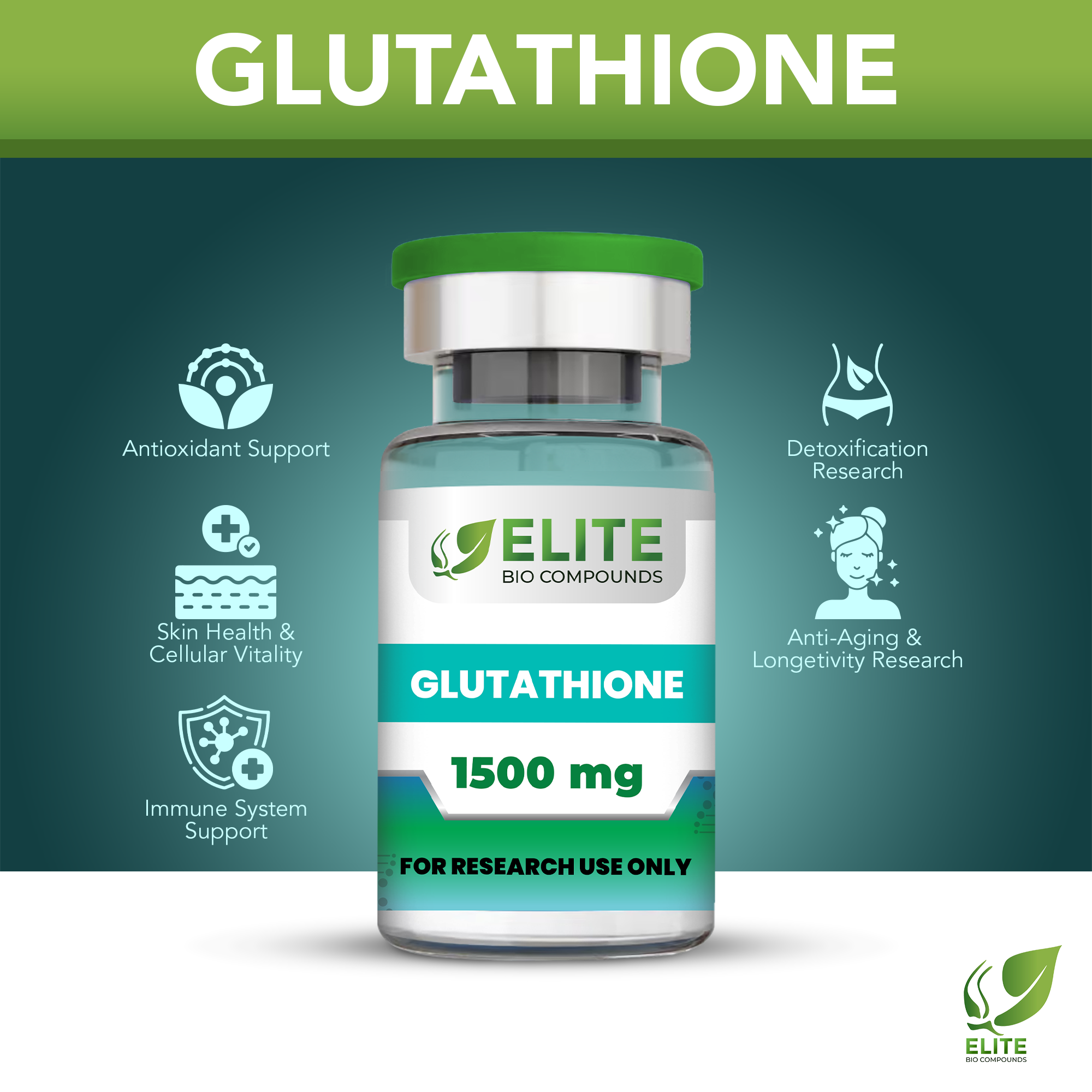 Glutathione (1500 mg) | Skin Brightening, Detox & Immune Support | COA ELITE BIO COMPOUNDS Glutathione (1500 mg) | Skin Brightening, Detox & Immune Support | COA ELITE BIO COMPOUNDS