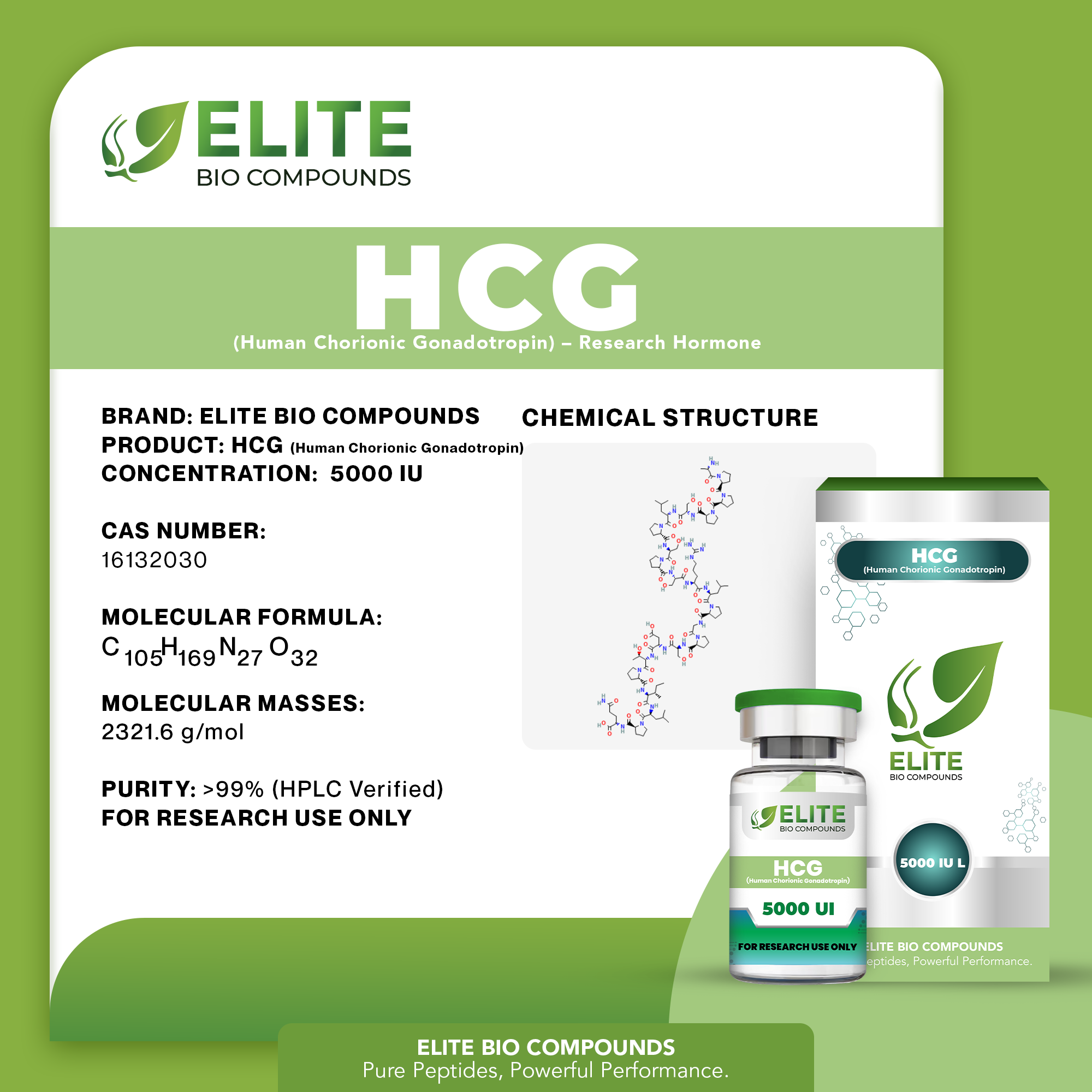 HCG (5000 IU) | Hormone Support Peptide | COA Verified
