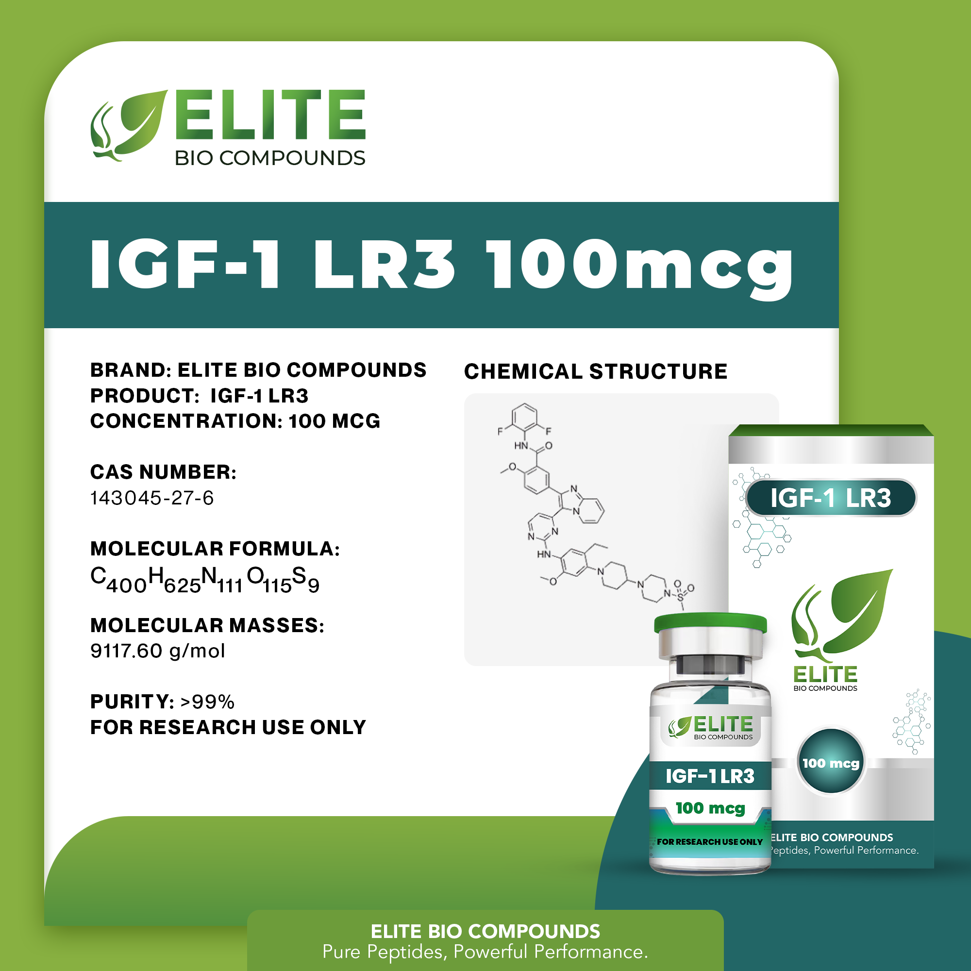 IGF-1 LR3 100mcg – Muscle Development, Recovery & Wellness Support | COA Verified