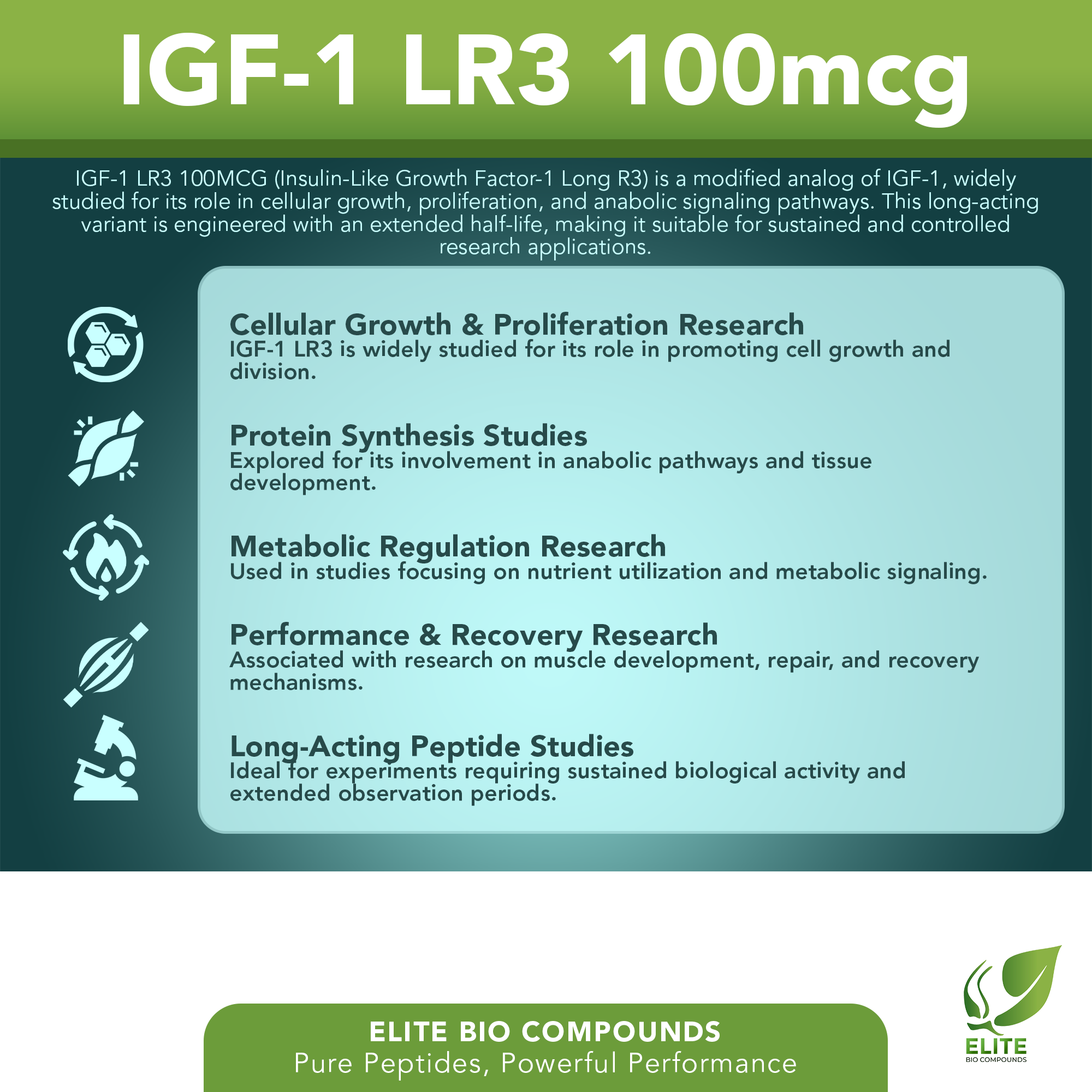 IGF-1 LR3 100mcg – Muscle Development, Recovery & Wellness Support | COA Verified