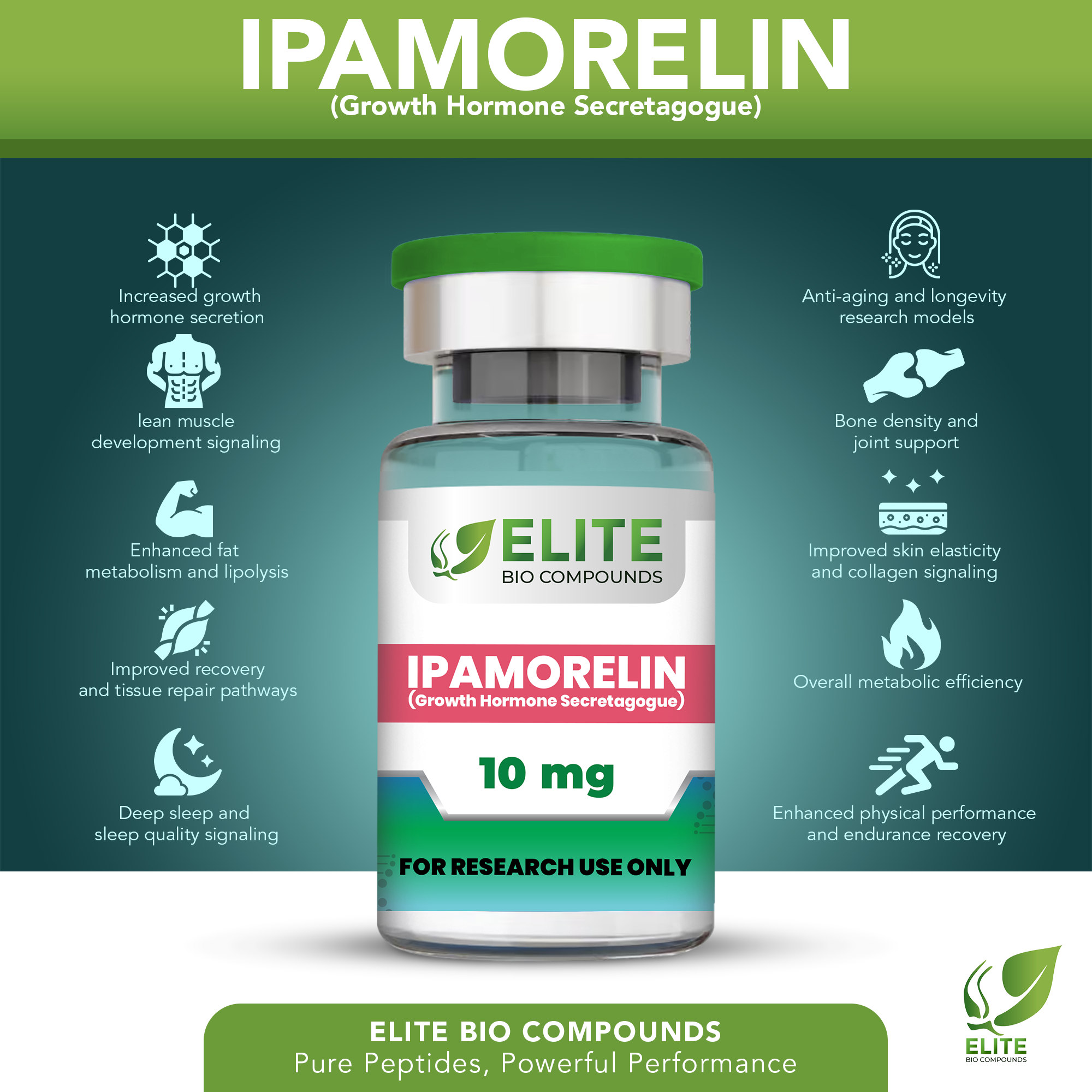 Ipamorelin (10 mg) | Growth Hormone Release & Recovery Support | COA Verified