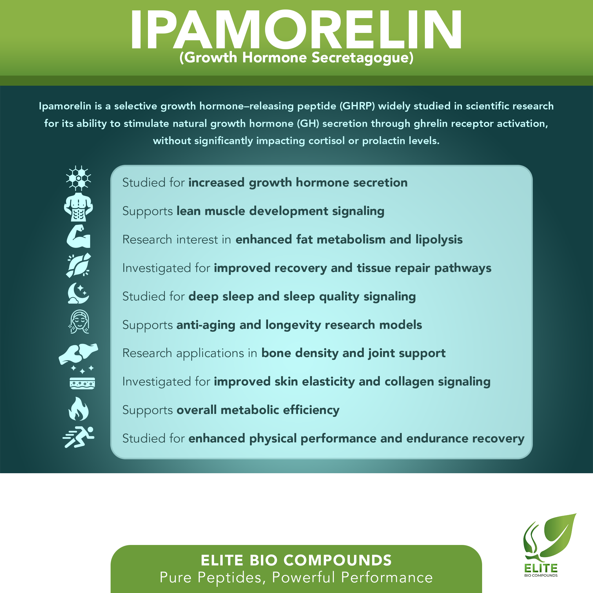 Ipamorelin (10 mg) | Growth Hormone Release & Recovery Support | COA Verified