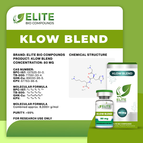 KLOW (80 mg) | Advanced Peptide Blend: GHK-Cu, BPC-157, TB-500 & KPV | COA Verified