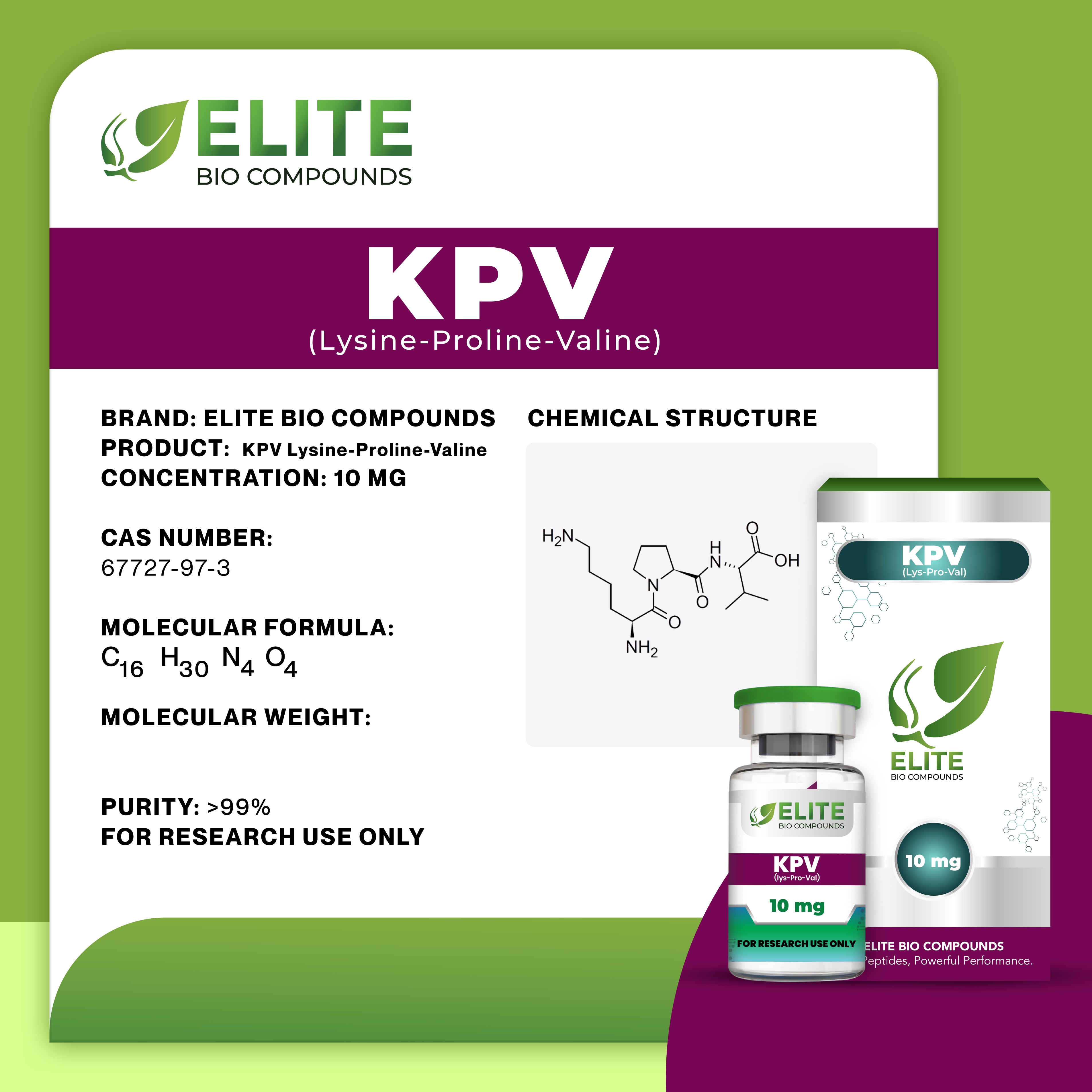 KPV (10 mg) | Anti-Inflammatory Support, Skin Repair & Gut Health | COA Verified