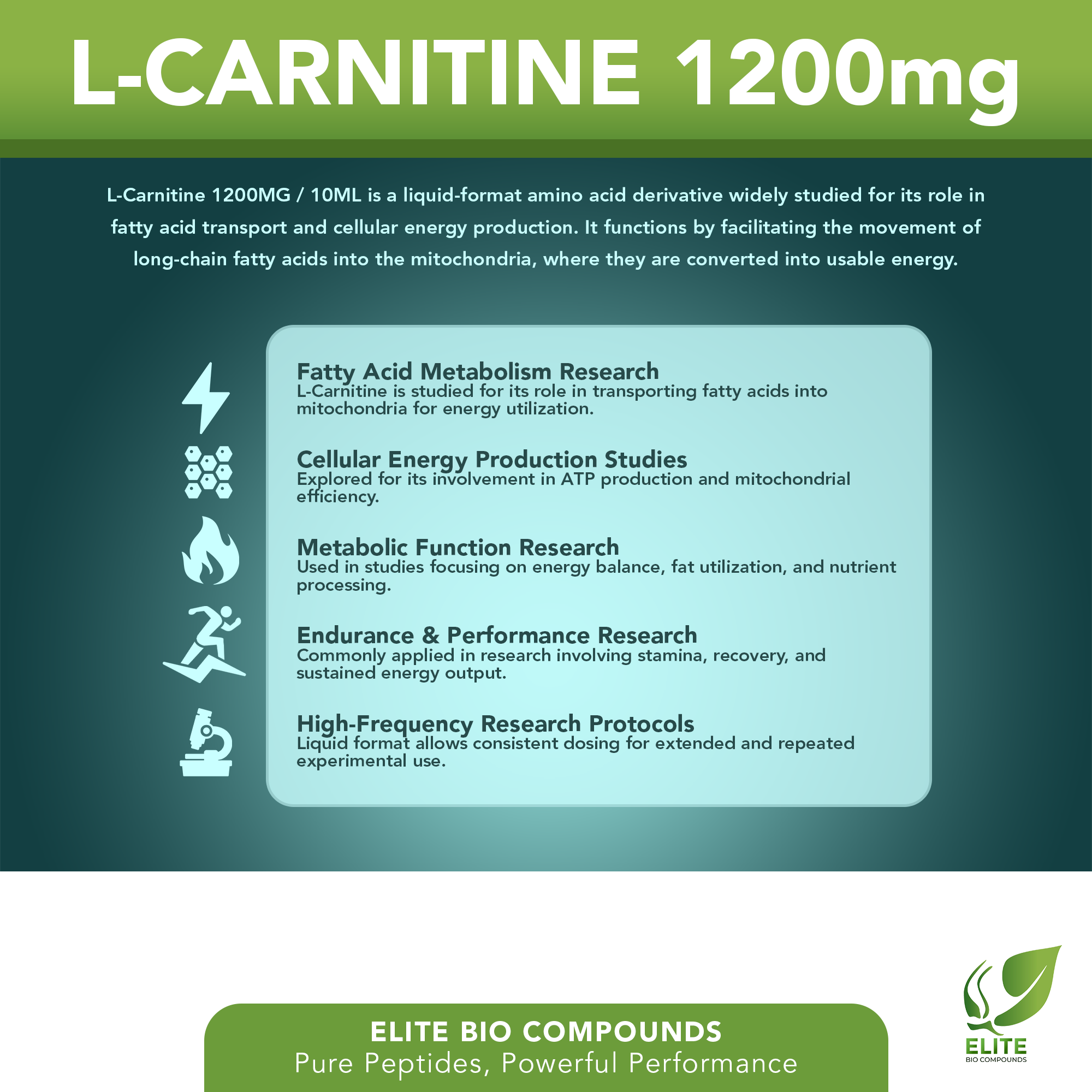 L-Carnitine 1200mg Vial – Advanced Energy & Active Lifestyle Formula