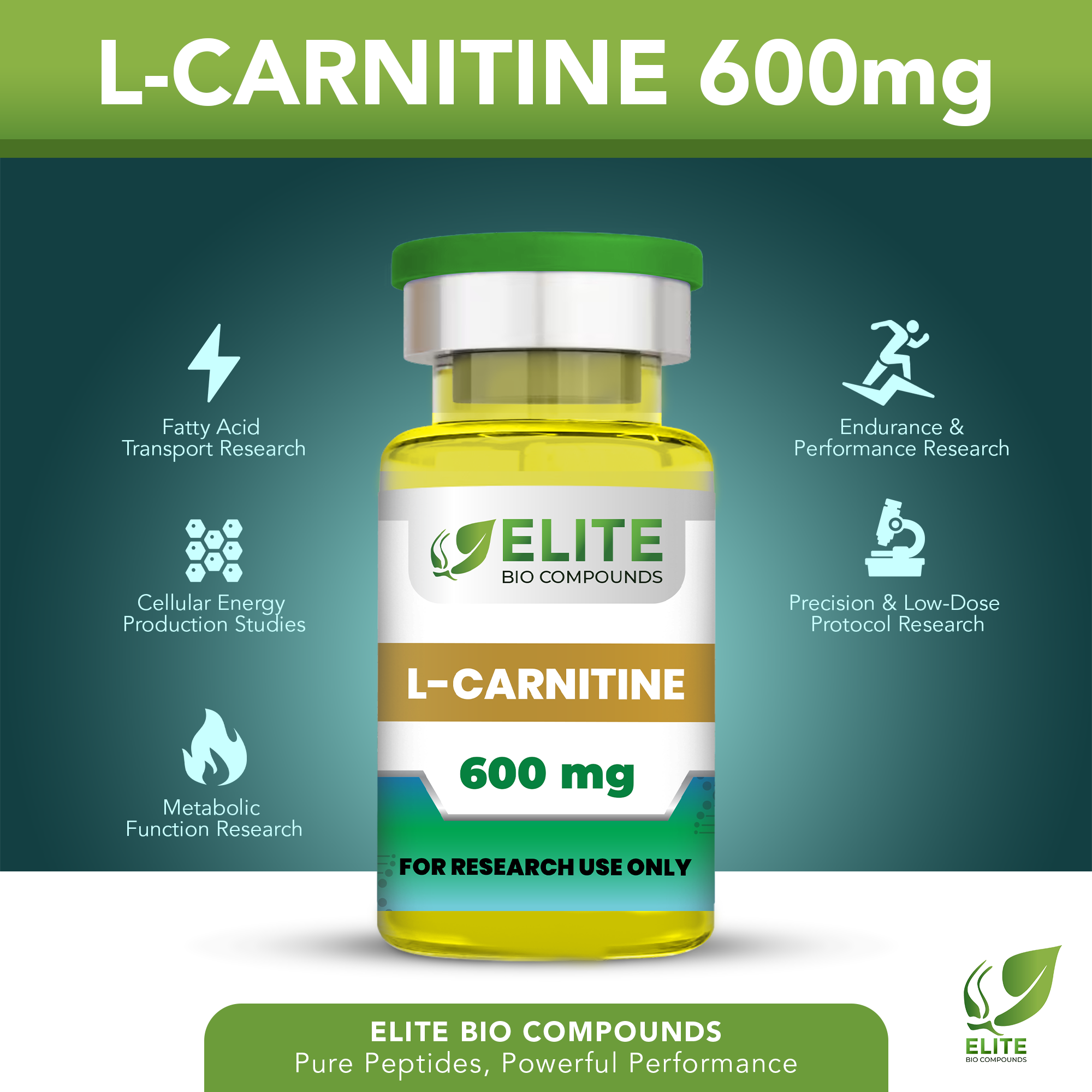 L-Carnitine 600mg – Fat Metabolism, Energy Production & Wellness Support