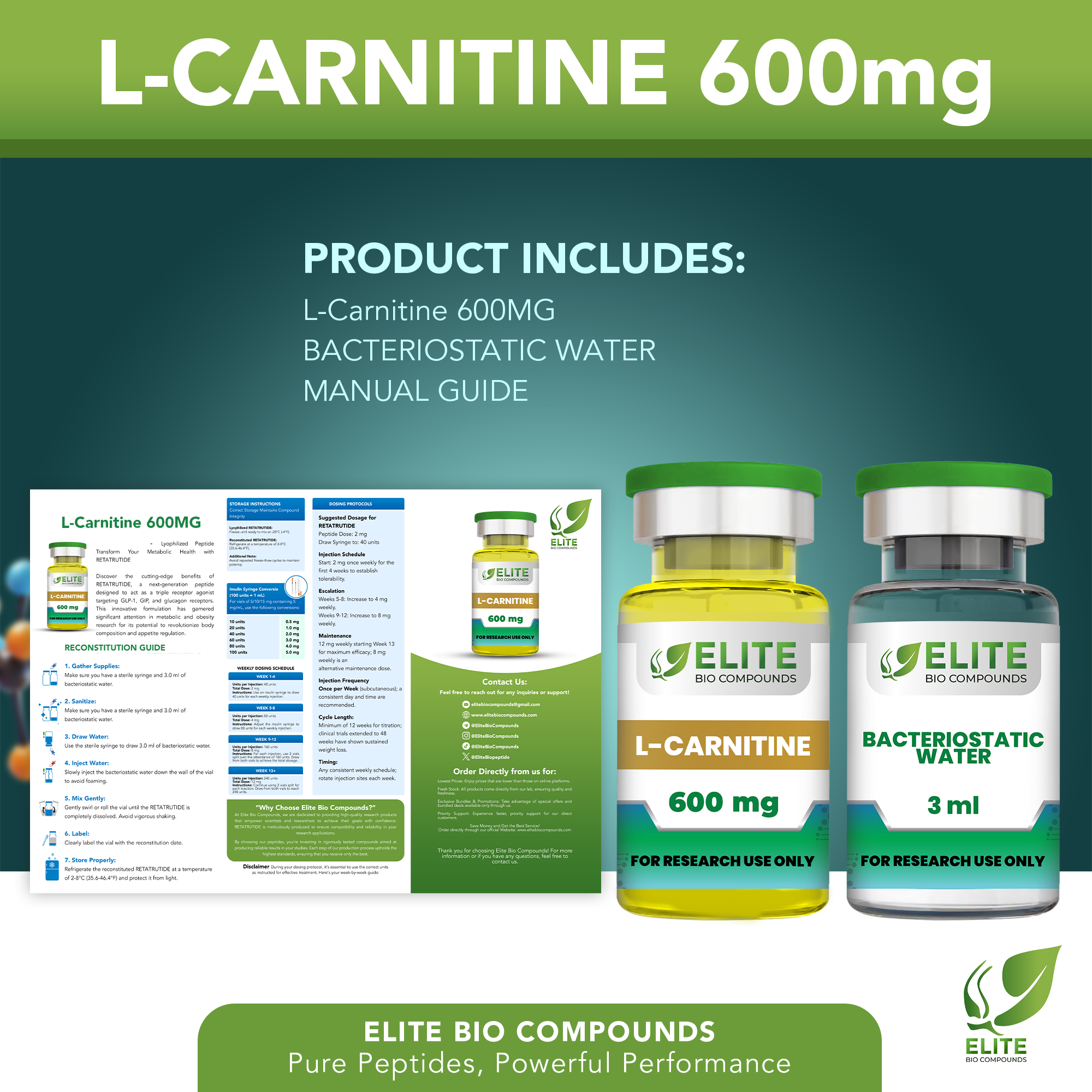 L-Carnitine 600mg – Fat Metabolism, Energy Production & Wellness Support