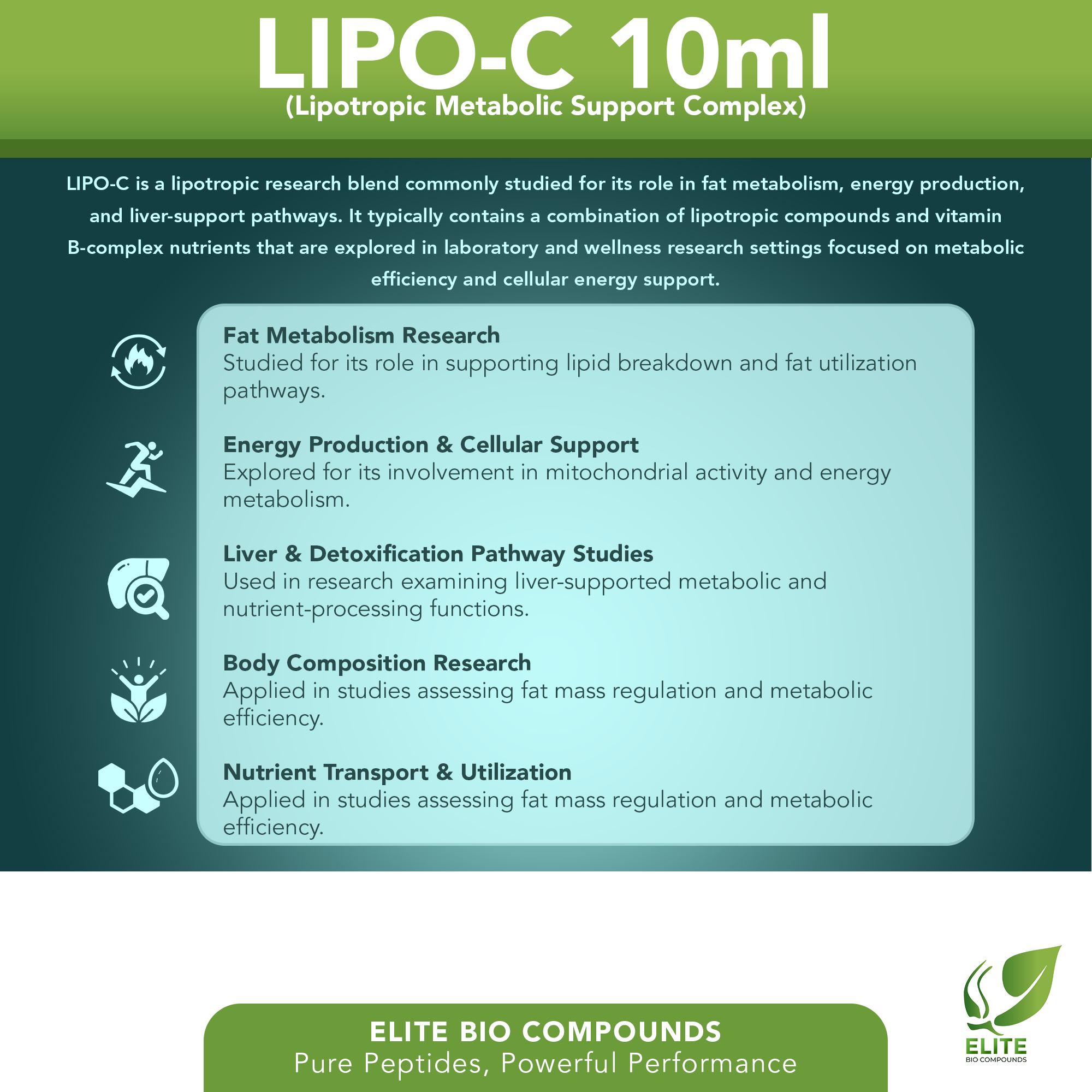 LIPO-C (10 mL) | Lipotropic Metabolic Support Formula | COA Verified