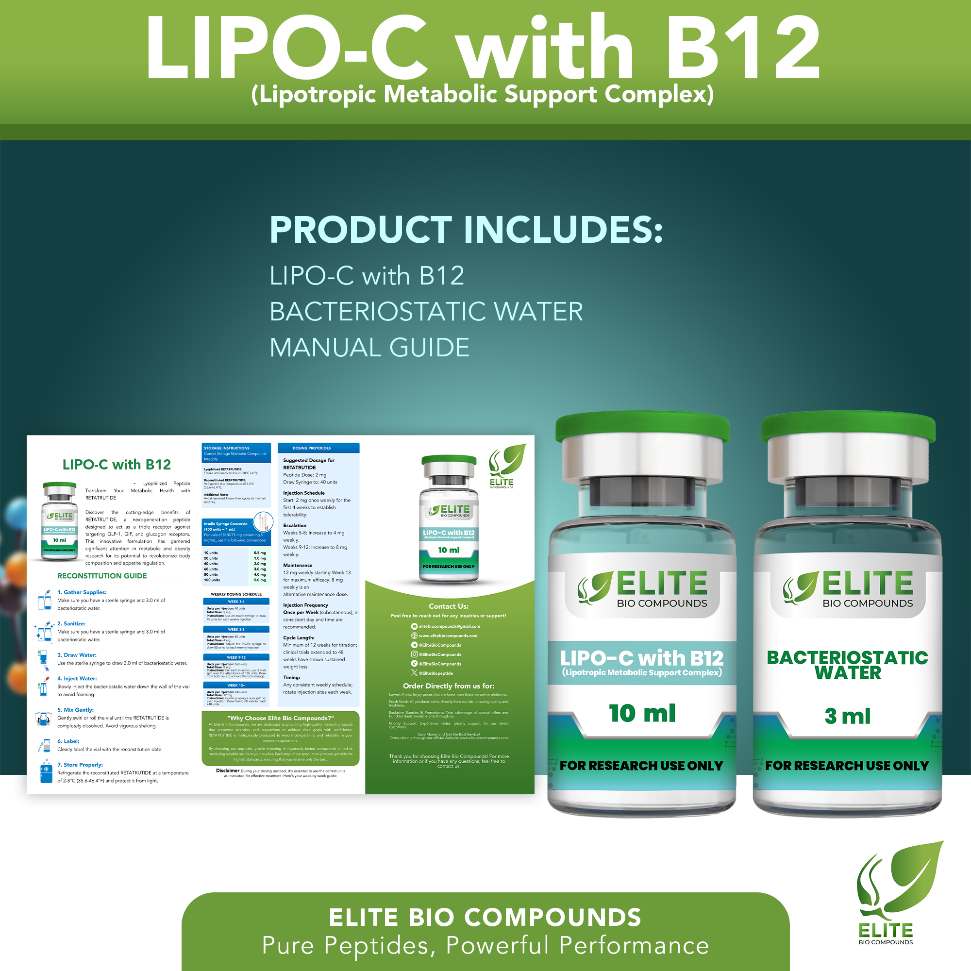 LIPO-C with B12 (10 mL) | Lipotropic Energy & Metabolic Support | COA Verified