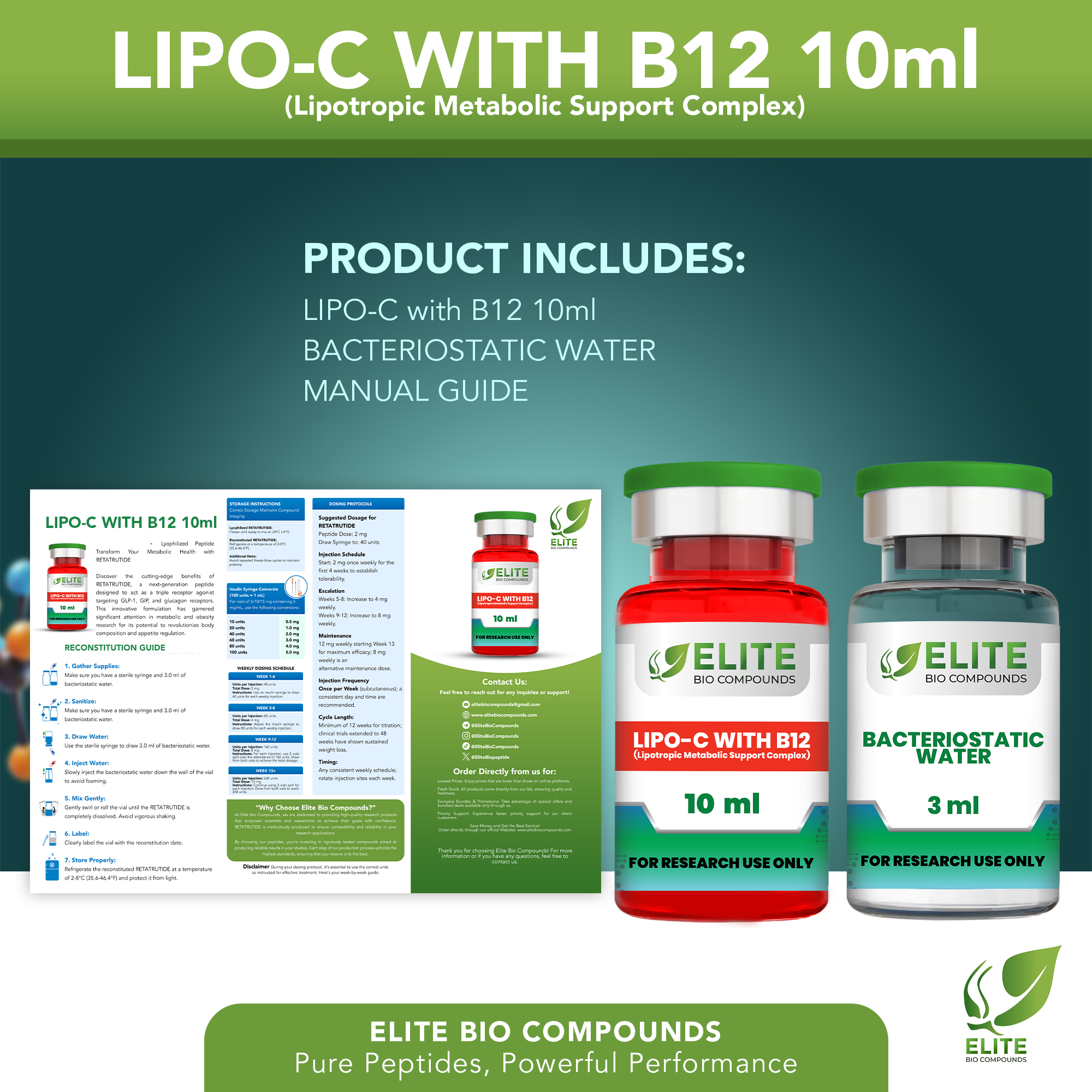 LIPO-C with B12 (10 mL) | Lipotropic Energy & Metabolic Support | COA Verified