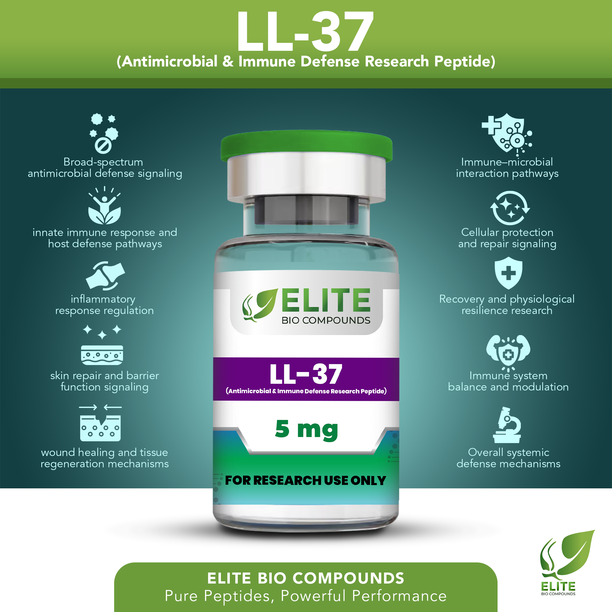 LL-37 (5 mg) | Immune & Skin Defense Peptide | COA Verified