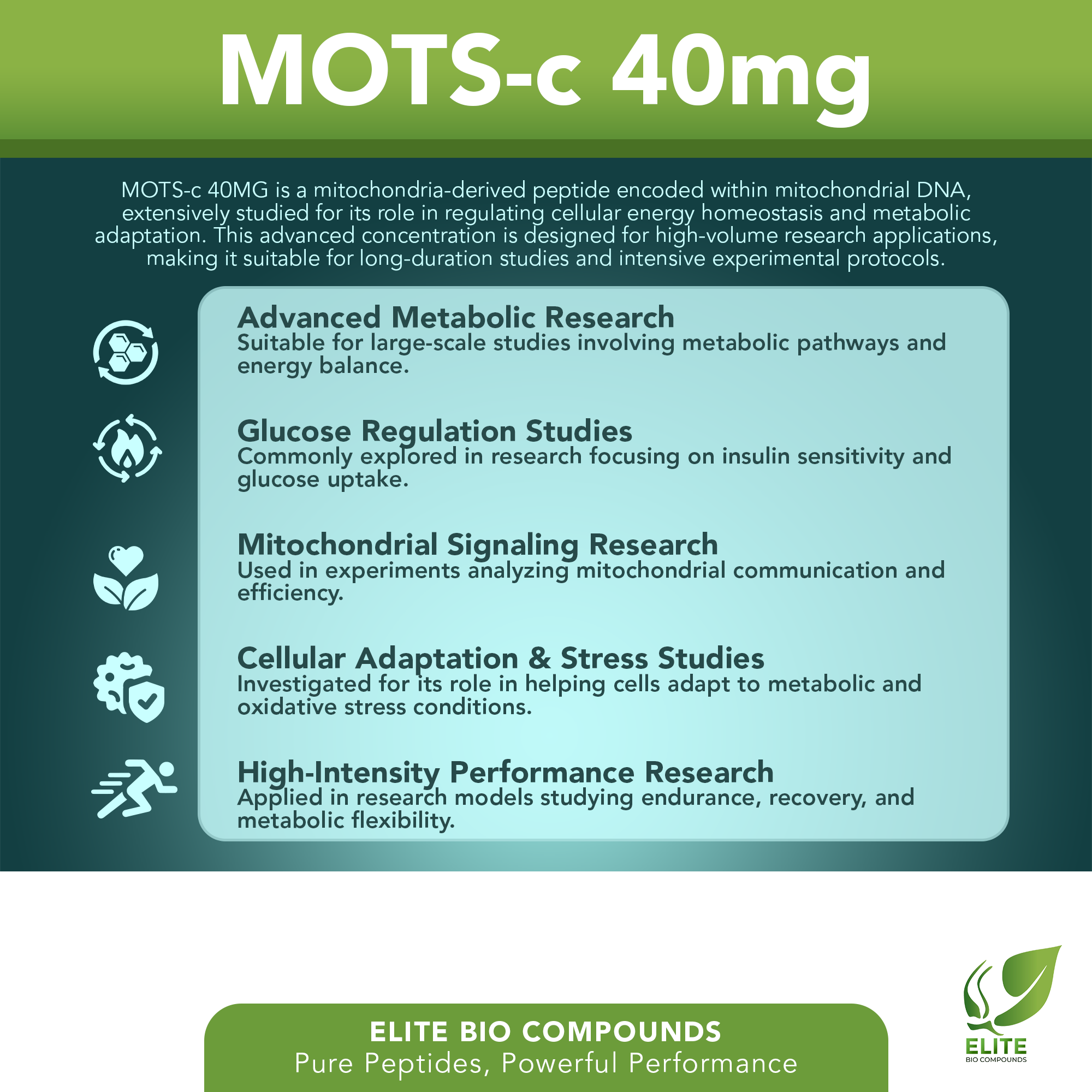 MOTS-c 40mg – Advanced Metabolism & Active Lifestyle Support | COA Verified