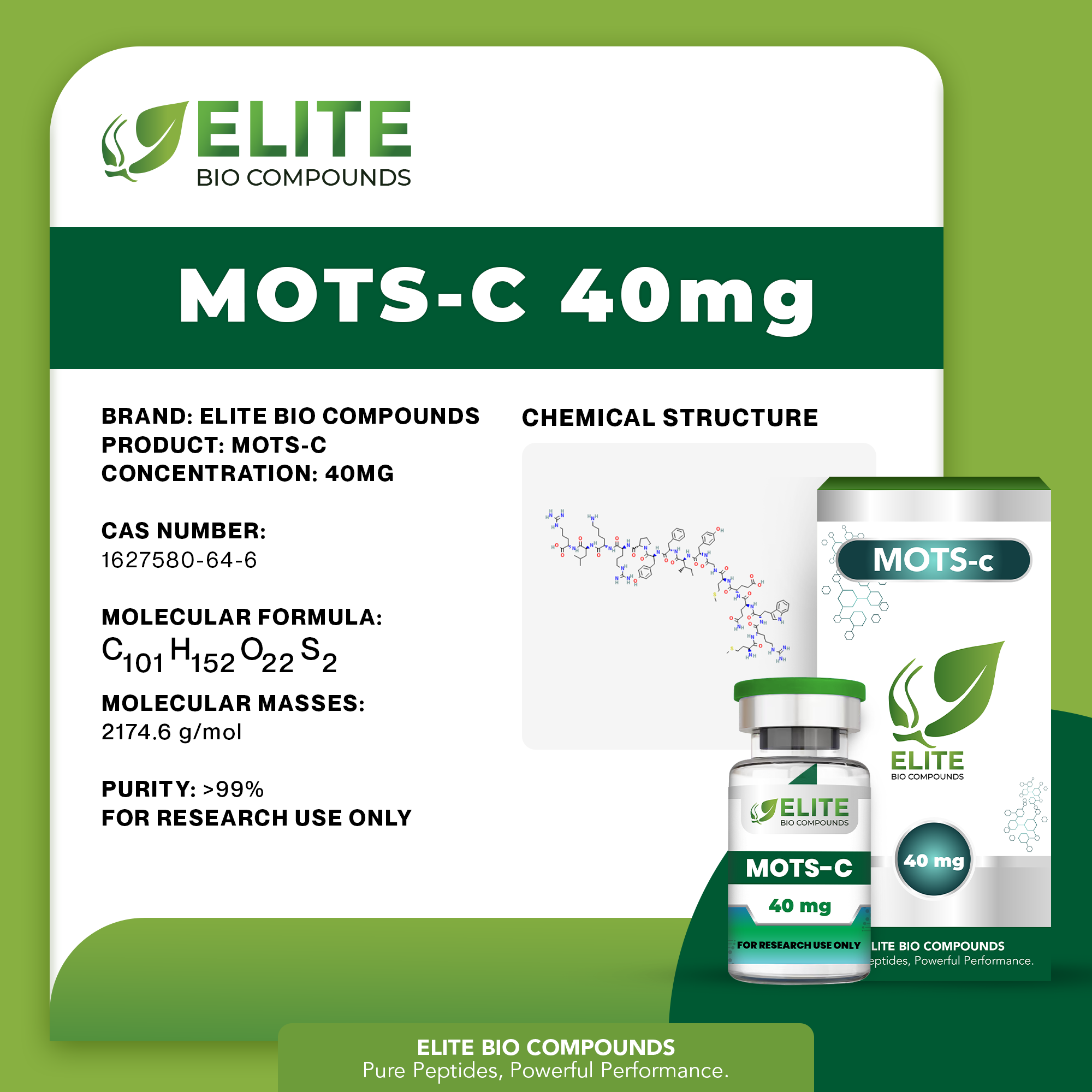 MOTS-c 40mg – Advanced Metabolism & Active Lifestyle Support | COA Verified
