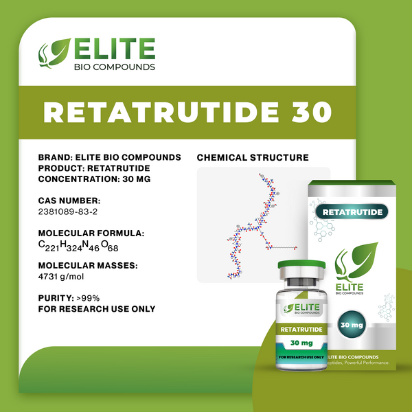 Retatrutide 30 mg | GLP-1/GIP/Glucagon Triple Agonist | Research Grade | ≥99% Purity