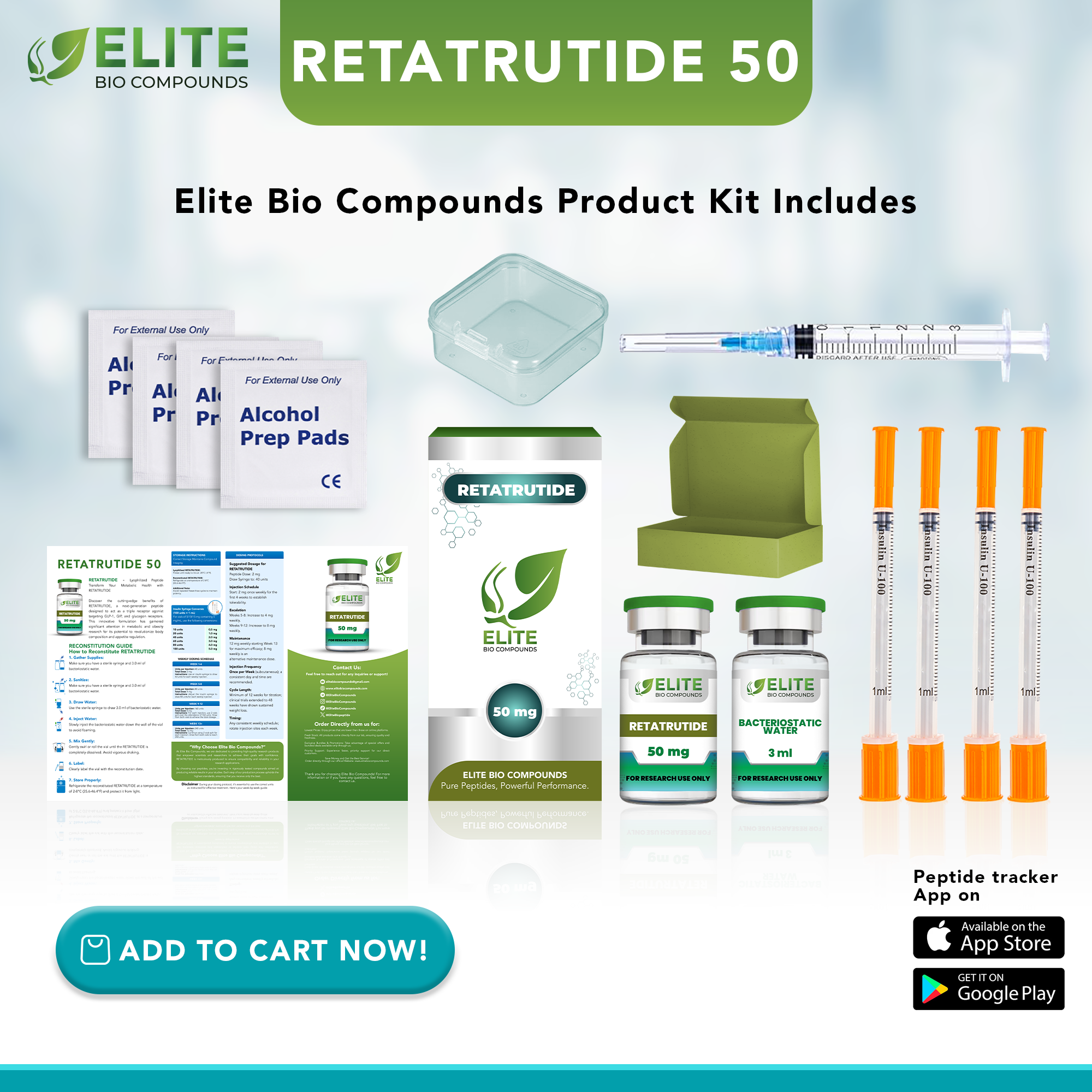 glucagon retatrutide Retatrutide 50mg | High Potency GLP-1 GIP Glucagon Research Peptide