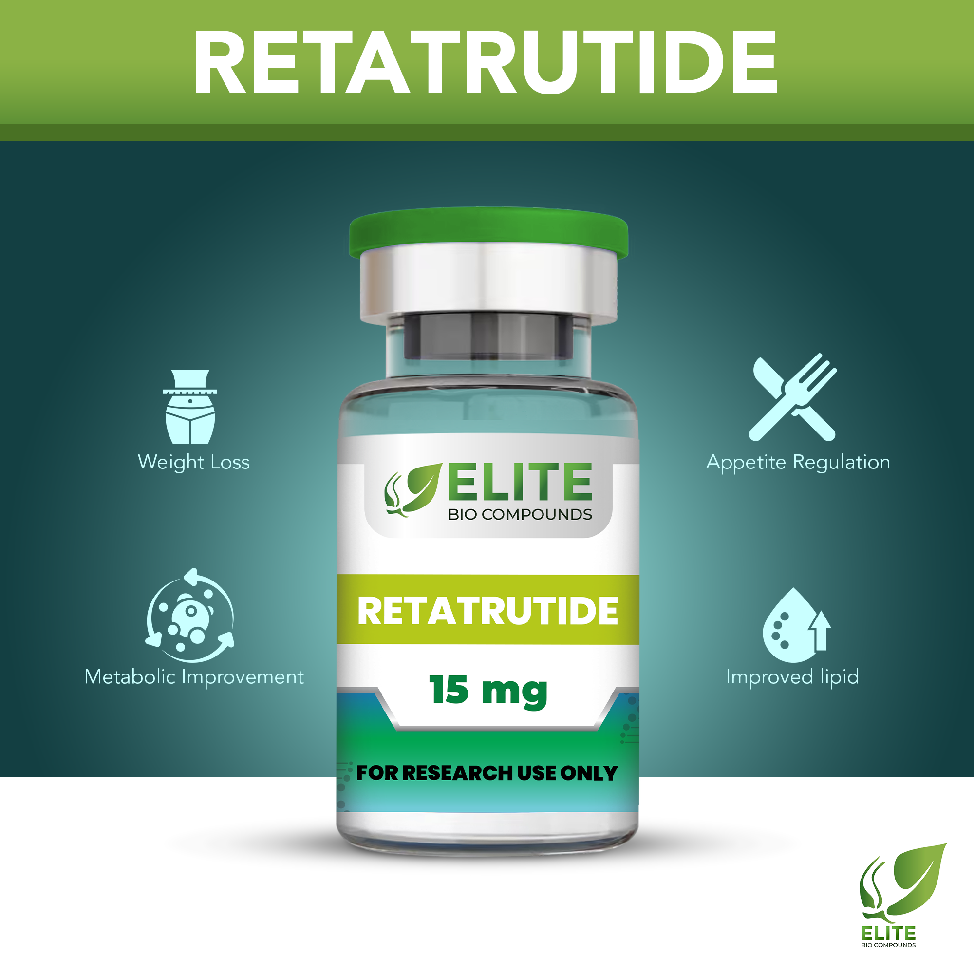 RETATRUTIDE (15 mg) | GLP-1 Triple Agonist | COA Verified