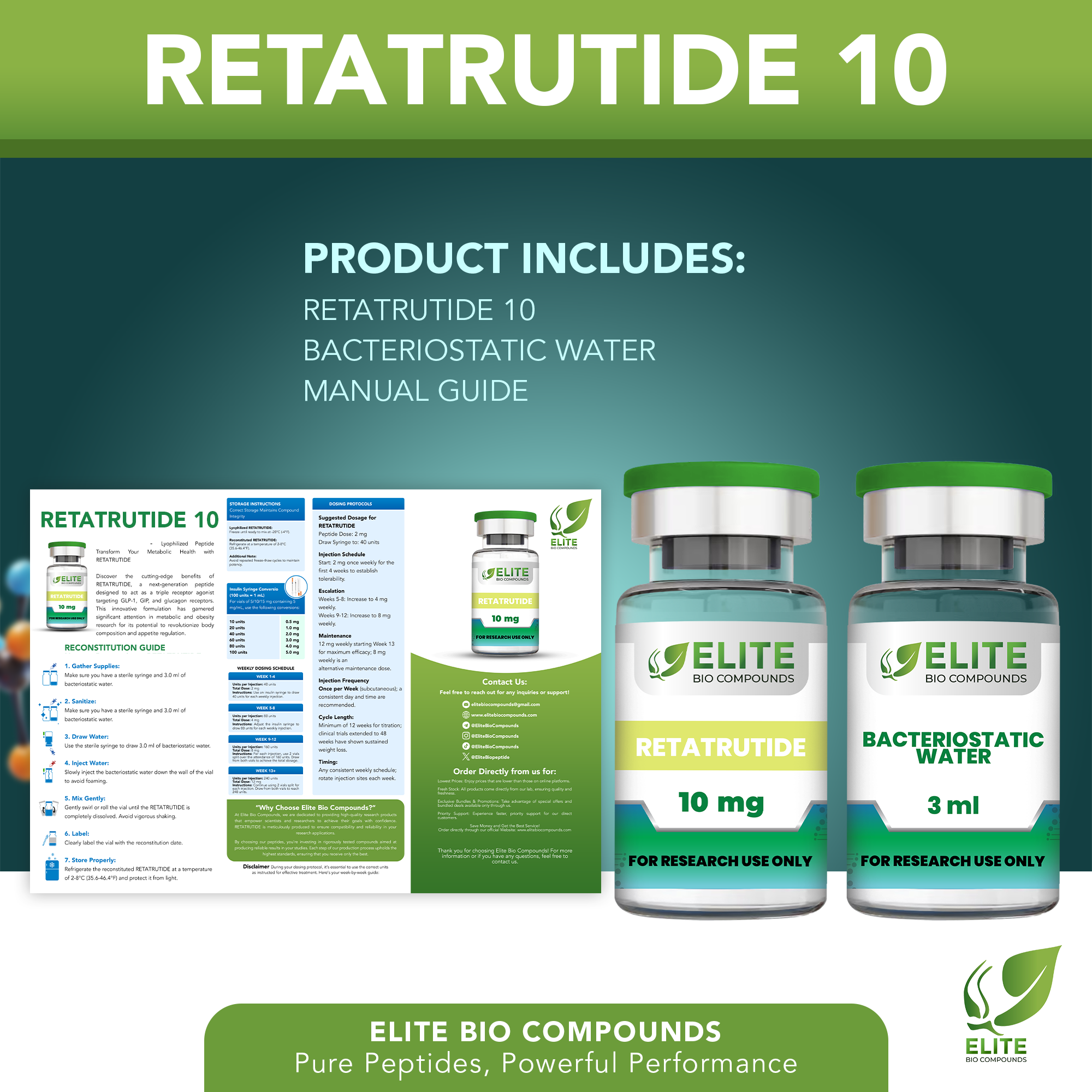 Retatrutide 10mg | GLP-1 GIP Glucagon Triple Agonist Research Peptide | Metabolic & Longevity Study | COA Verified | ≥99% Purity