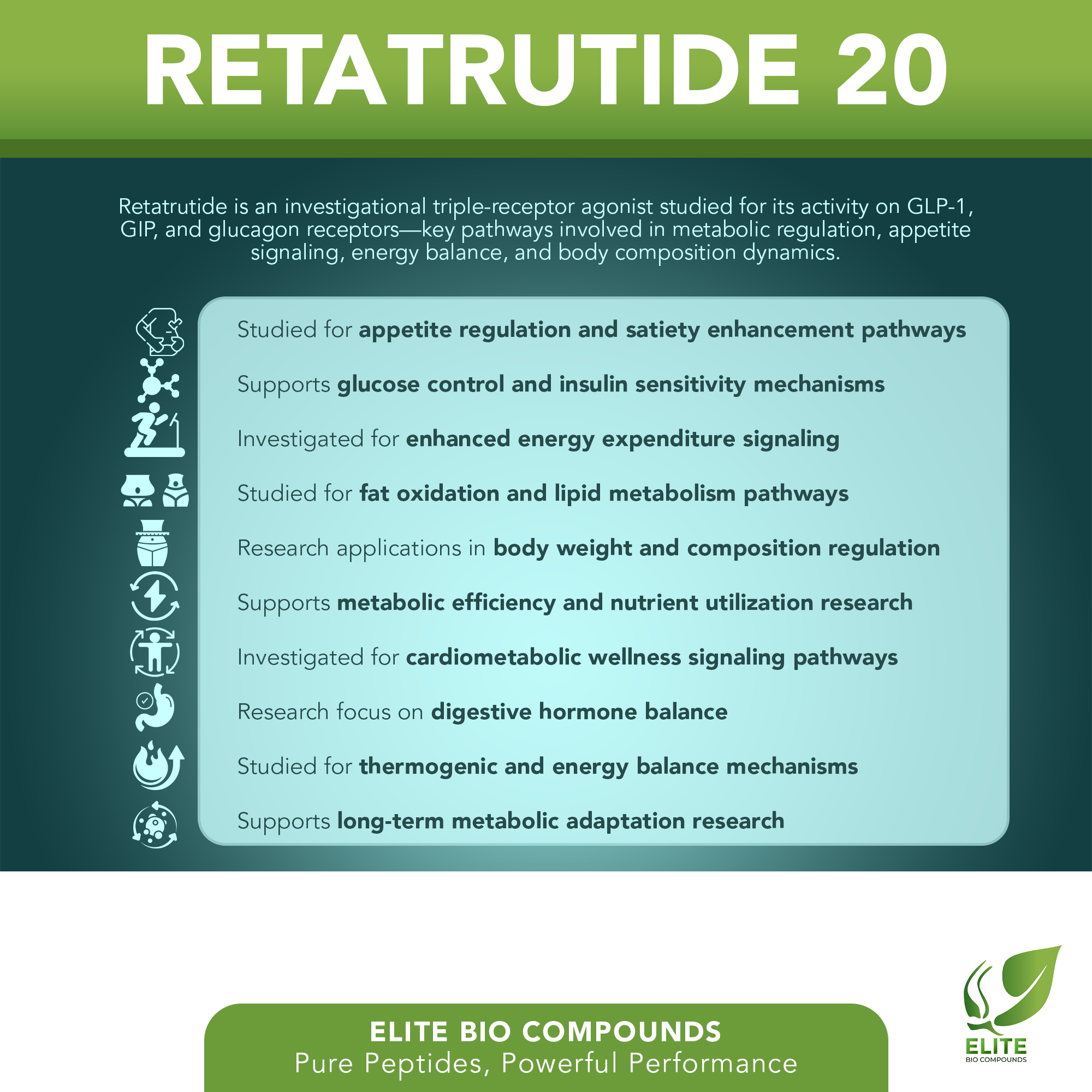 Retatrutide (20 mg) | GLP-1/GIP/Glucagon Triple Agonist | COA Verified | ≥99% Purity