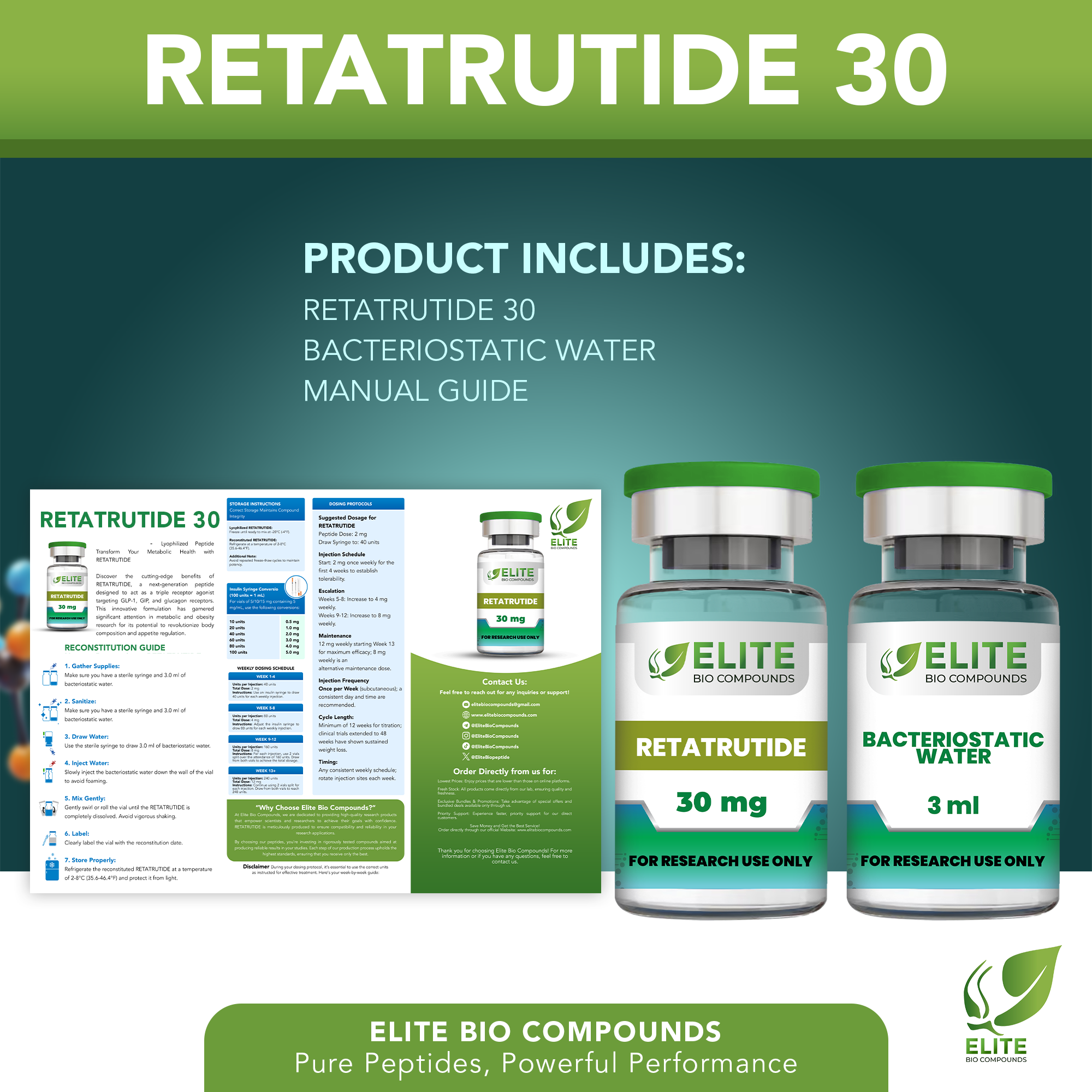 Retatrutide 30 mg | GLP-1/GIP/Glucagon Triple Agonist | Research Grade | ≥99% Purity