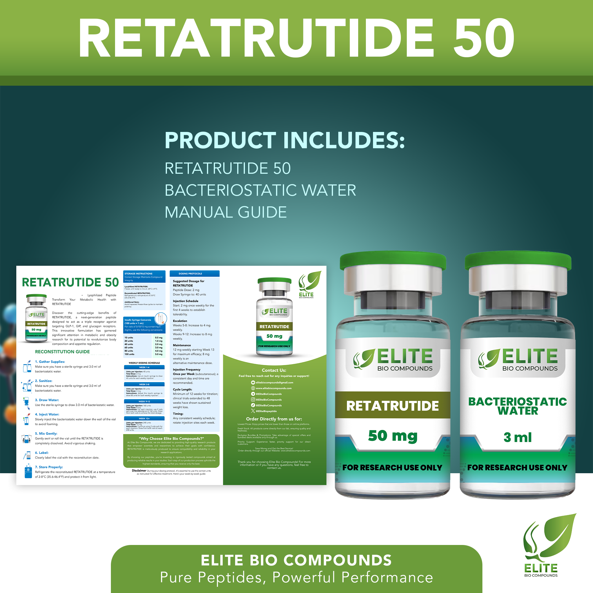 retatrutide elite research Retatrutide 50mg | High Potency GLP-1 GIP Glucagon Research Peptide