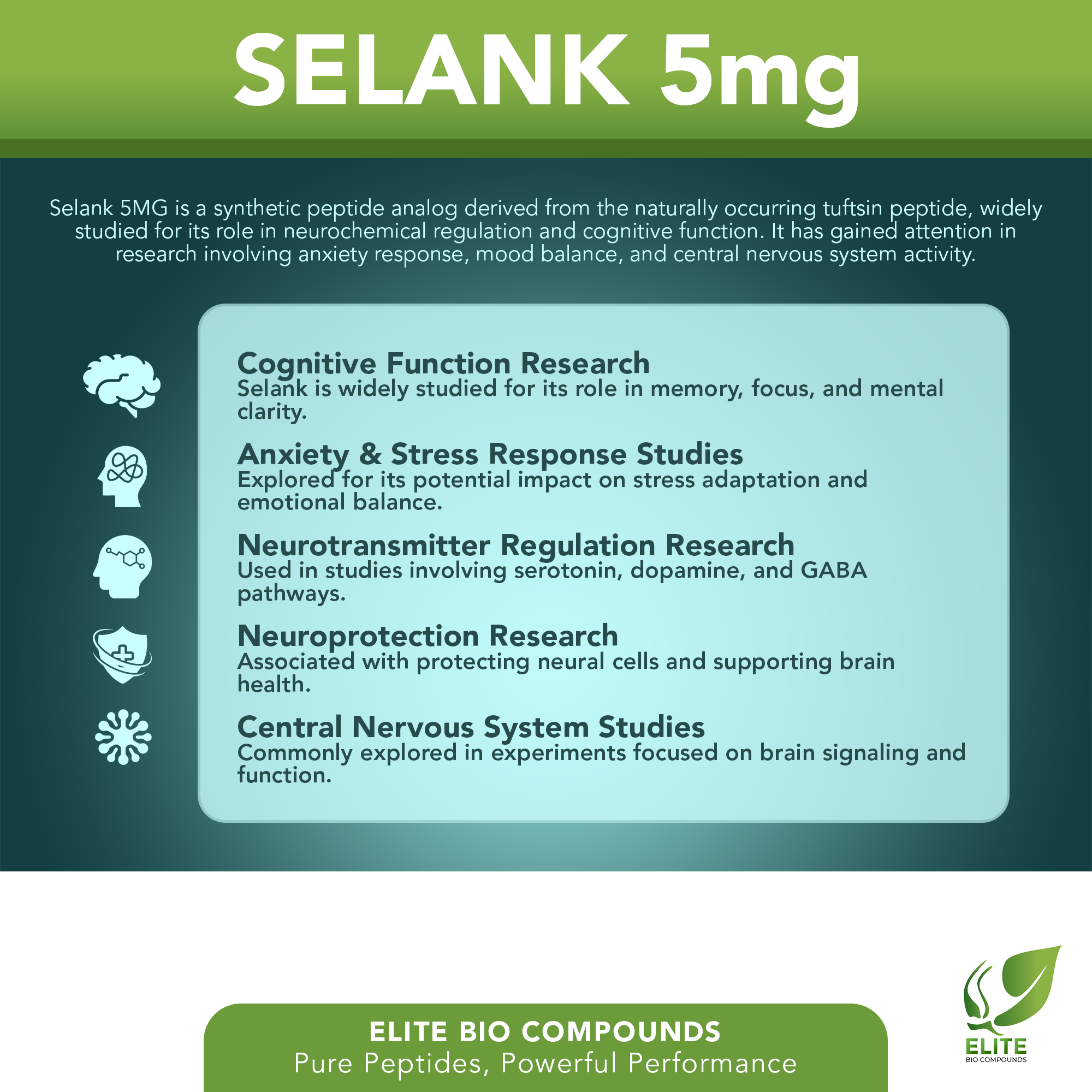 Selank 5mg – Mental Clarity & Calm Support | COA Verified