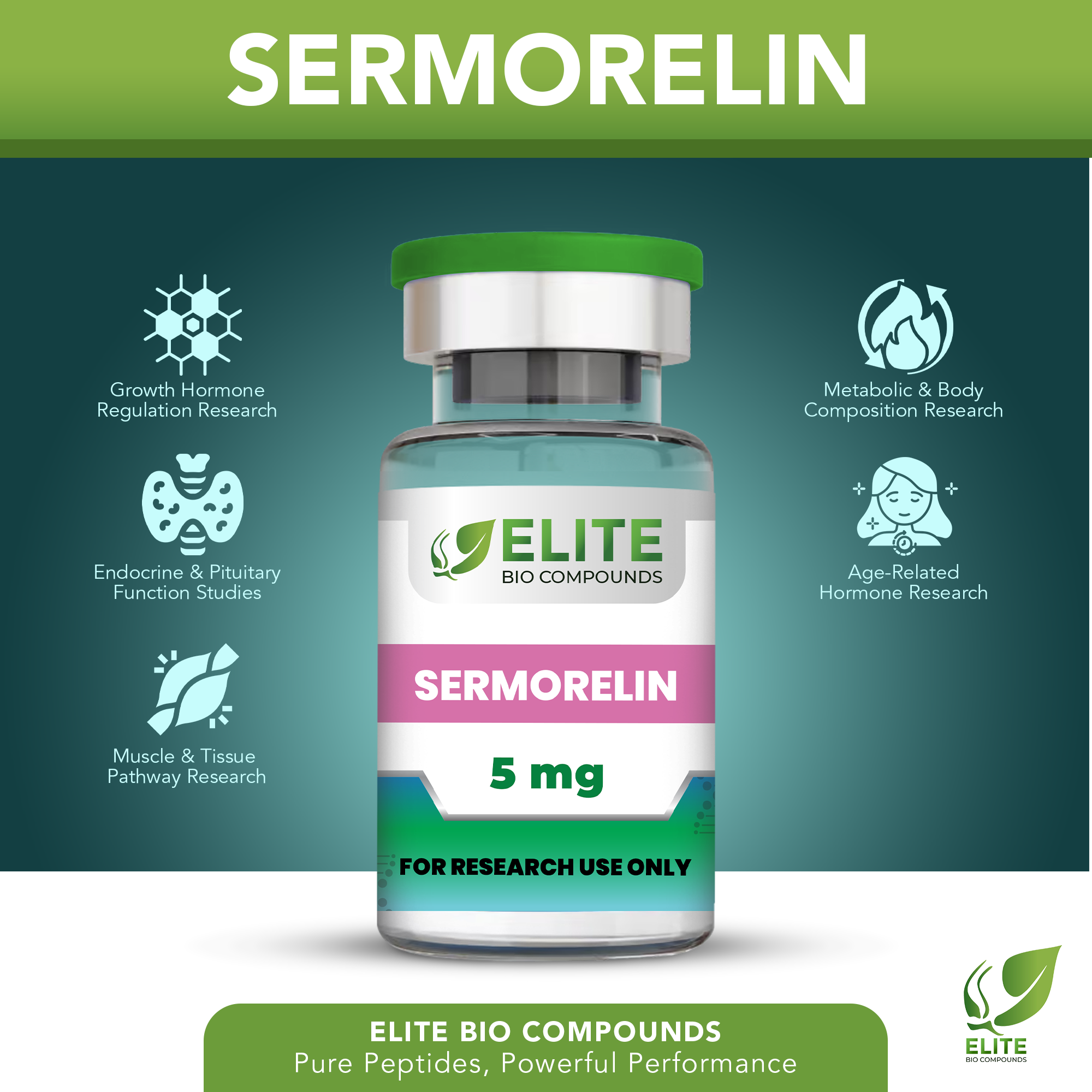 Sermorelin (5 mg) | Growth Hormone Support Peptide | COA Verified