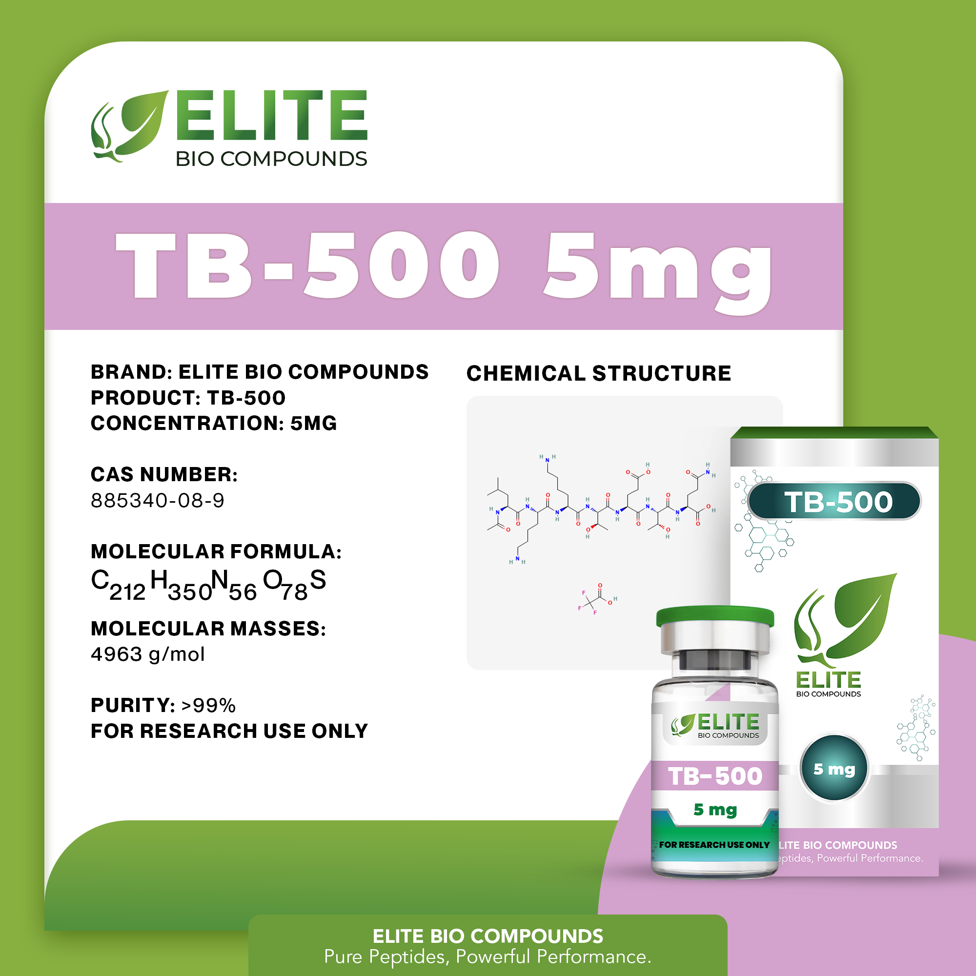 TB-500 (Thymosin Beta-4) 5mg – Recovery, Flexibility & Active Lifestyle Support | COA Verified