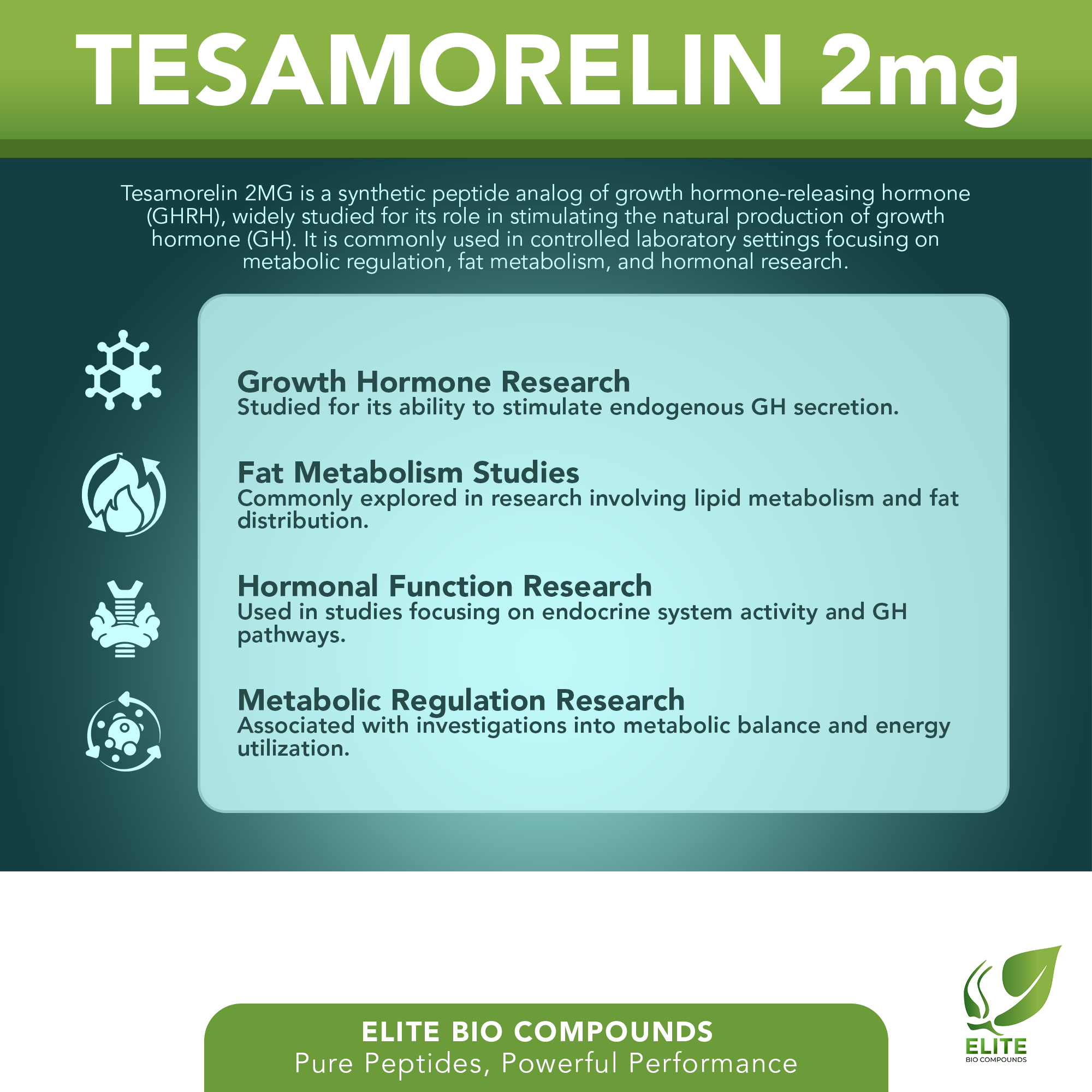 Tesamorelin 2mg – Lean Muscle Development, Wellness & Metabolic Support | COA Verified