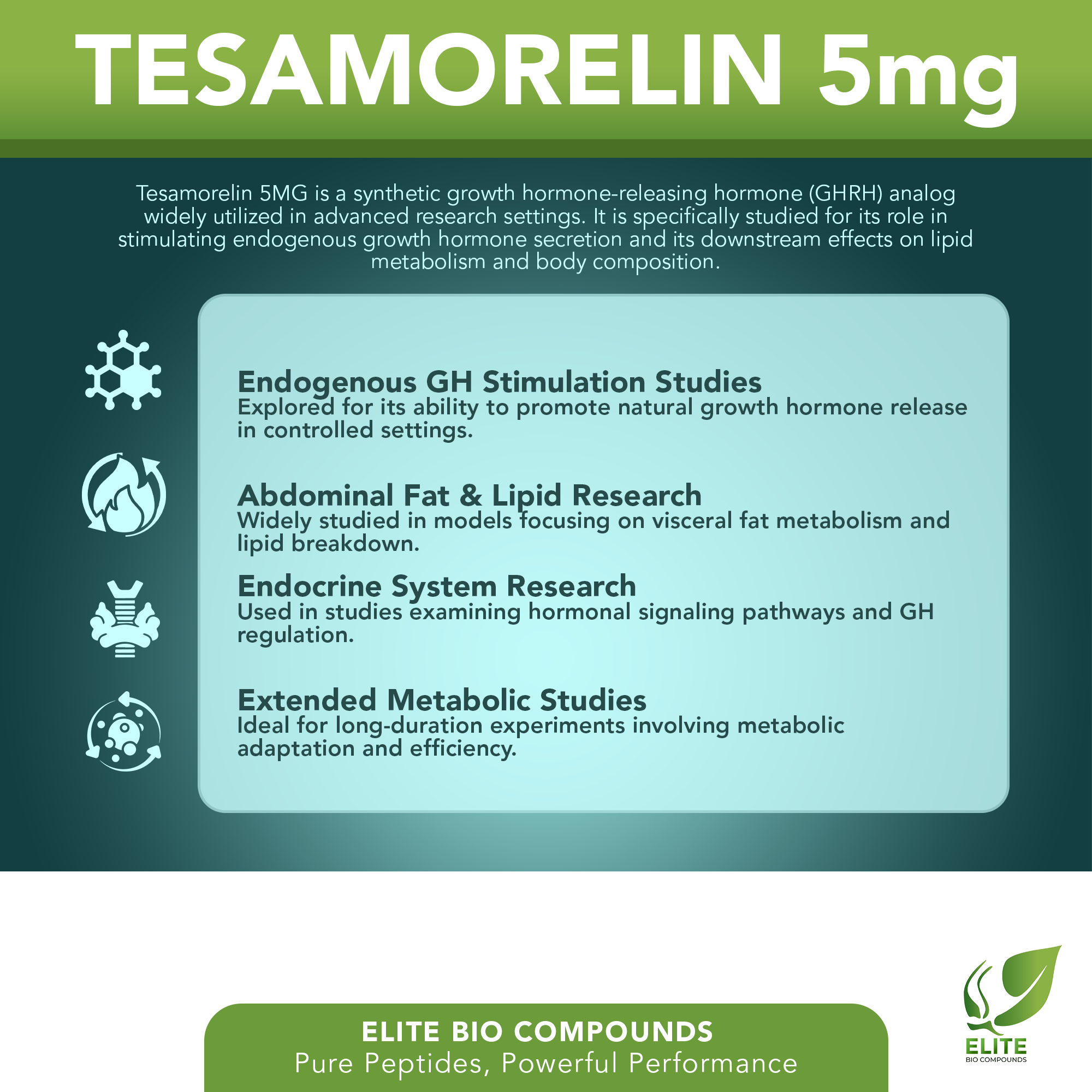 Tesamorelin 5mg – Advanced Body Composition & Metabolic Wellness Formula | COA Verified App